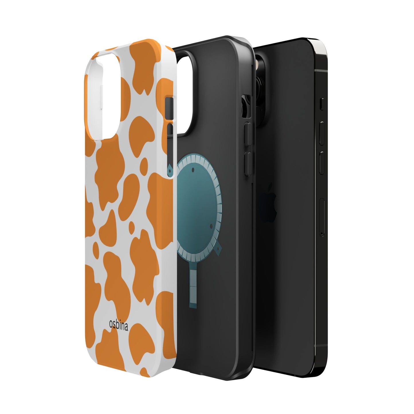 osbina | MagSafe Compatible for iPhone | Holy Cow, It’s Chic — The Orange Cow Print Case | The Season Collective