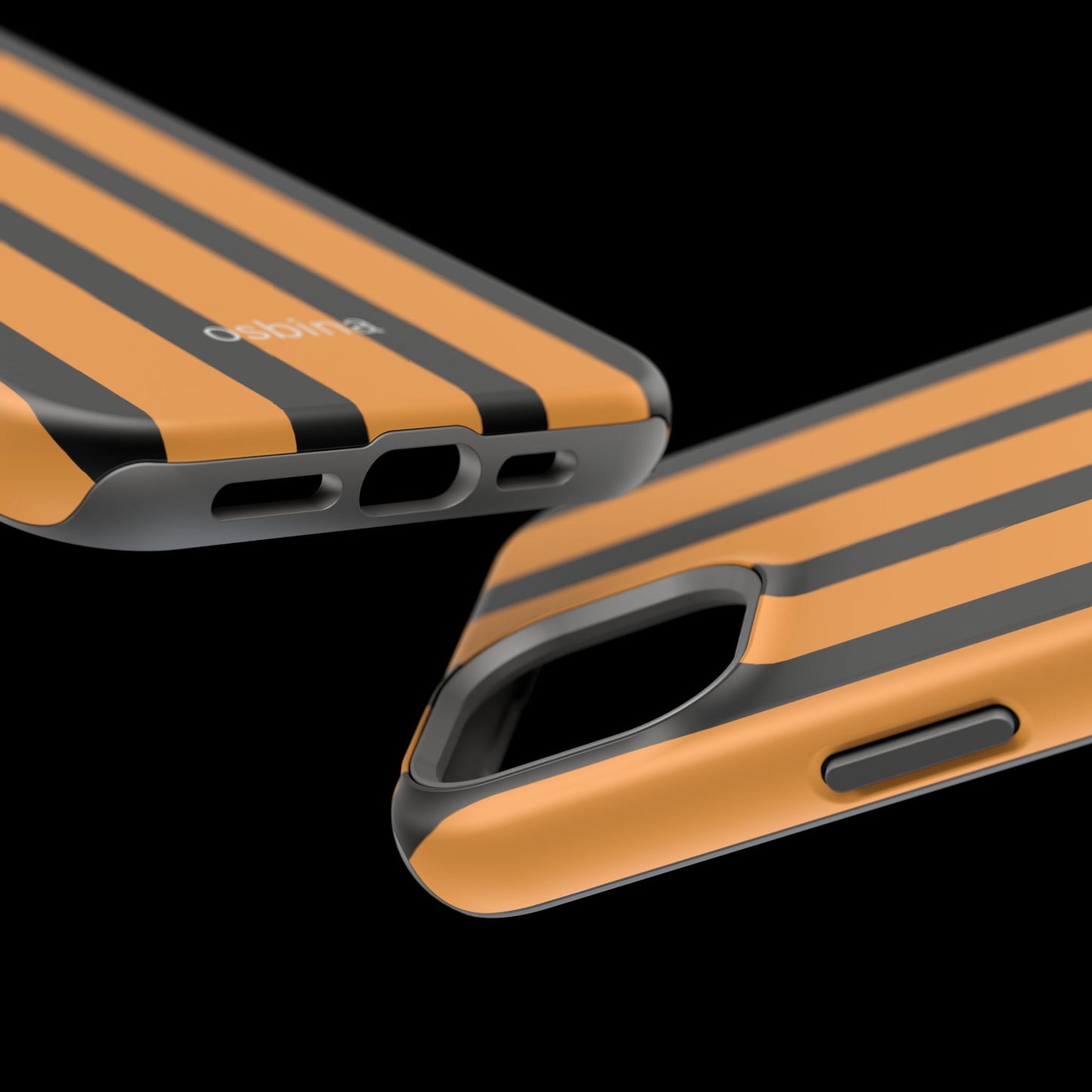 osbina | MagSafe Compatible for iPhone | The Statement Stripe Case in Black + Orange | The Season Collective