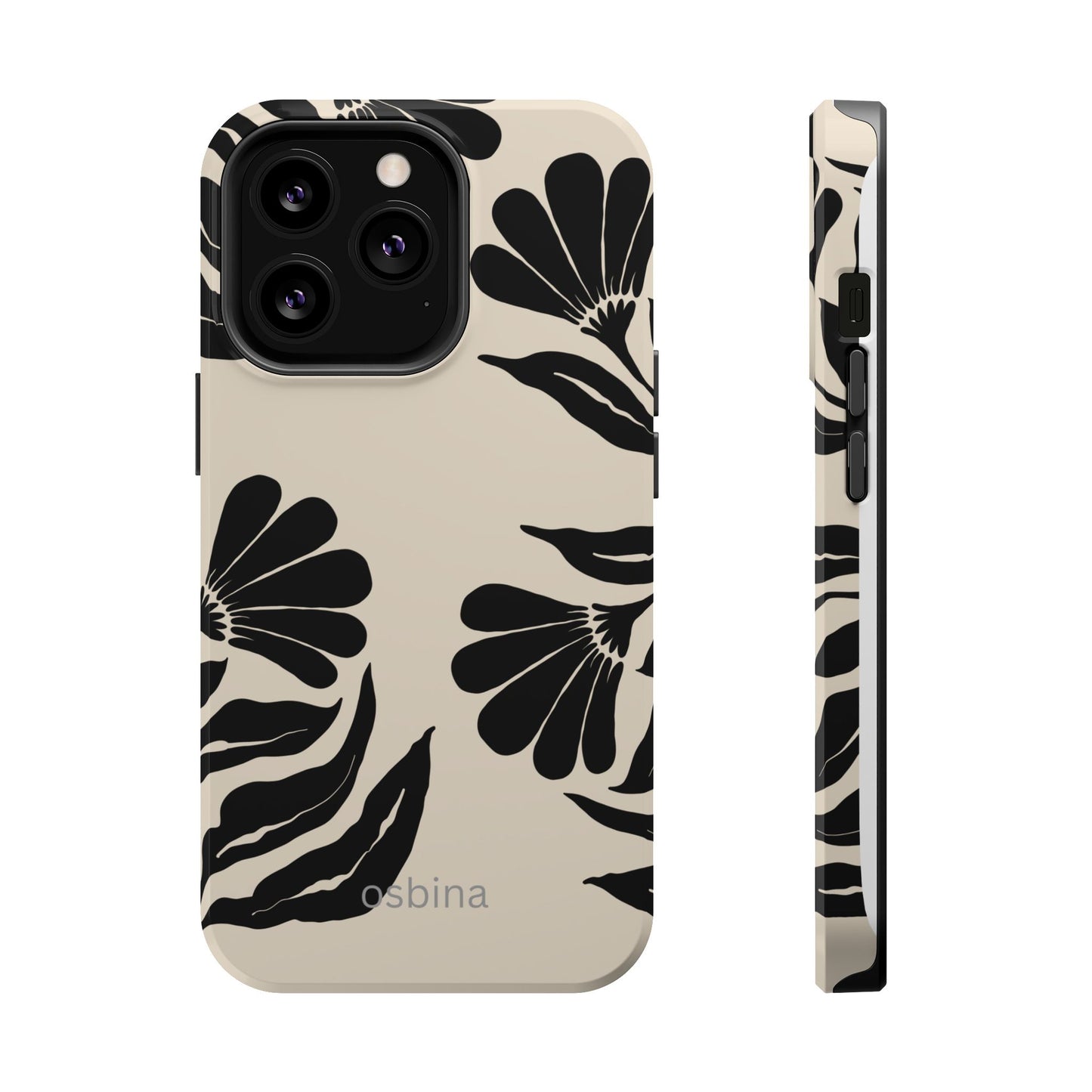 osbina | MagSafe compatible for iPhone | Obsidian Bloom Flower Phone Case | Modern Muse Collection