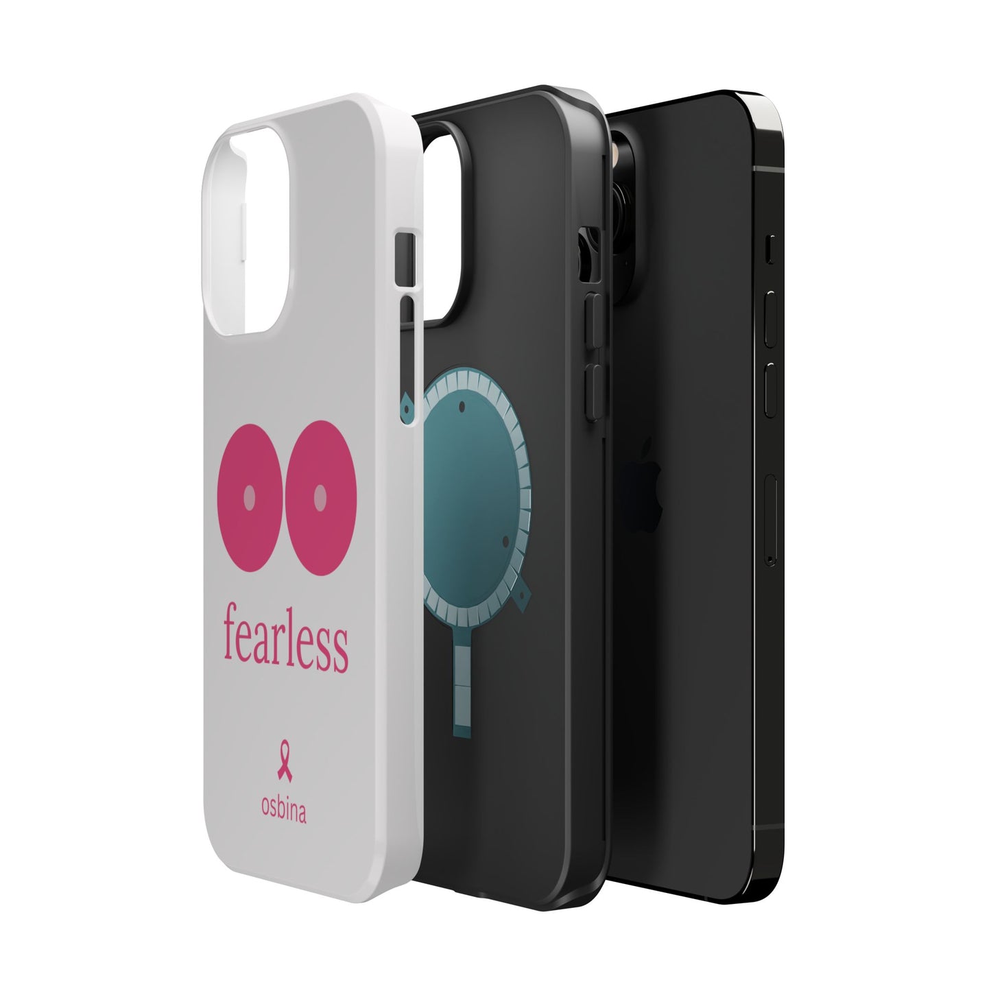 osbina | MagSafe compatible for iPhone | Limited Edition The Fearless Tatas Case in Light Pink + Soft Pink + Hot Pink | The Pink October Collection | Inspired By