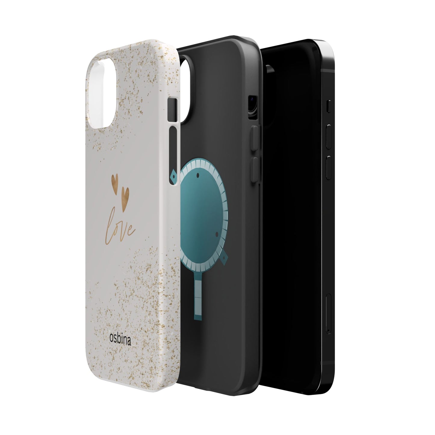 osbina | MagSafe compatible for iPhone | Golden Amour Phone Case | Modern Muse Collection