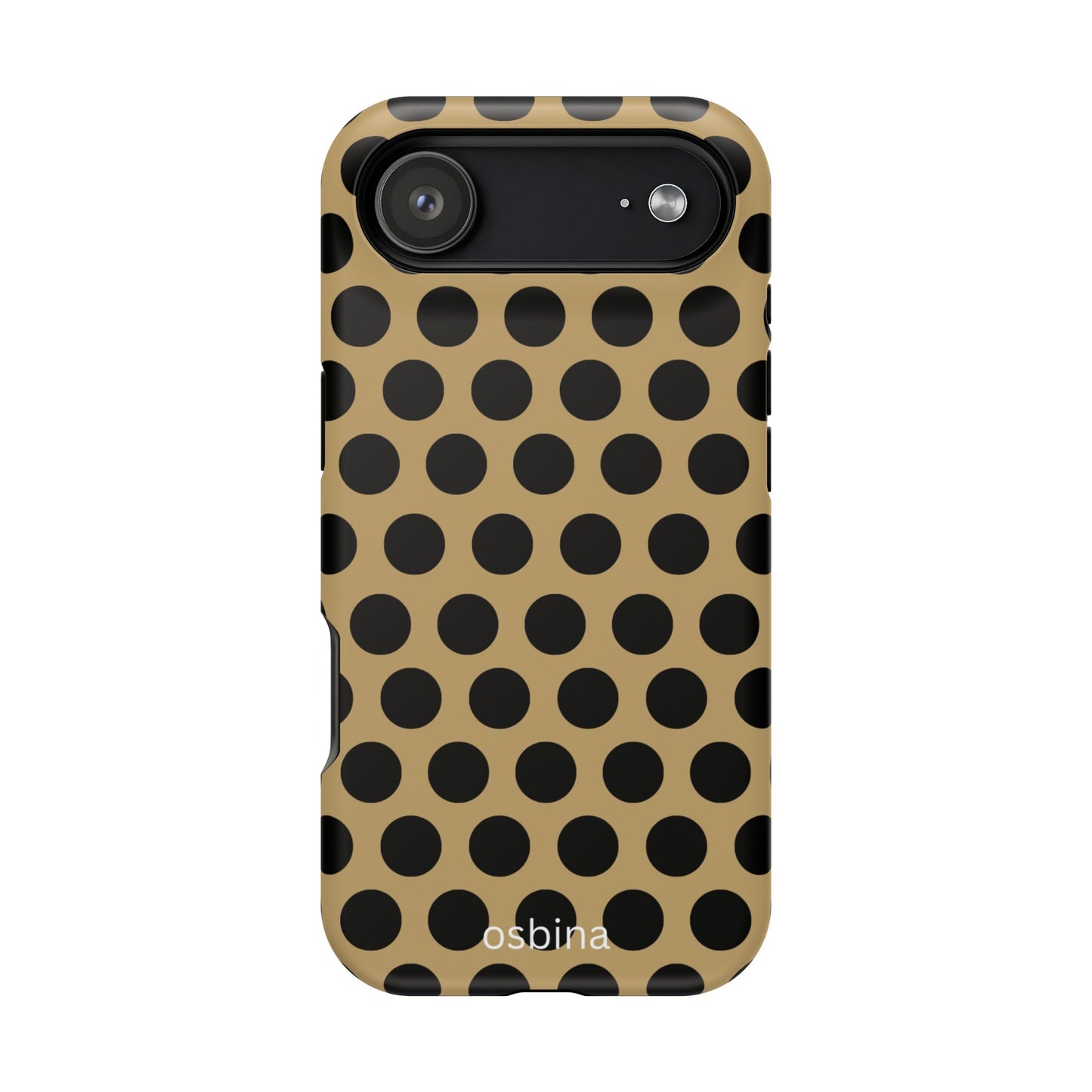 osbina | MagSafe compatible for iPhone | Camel Noir Dots Phone Case | Modern Muse Collection