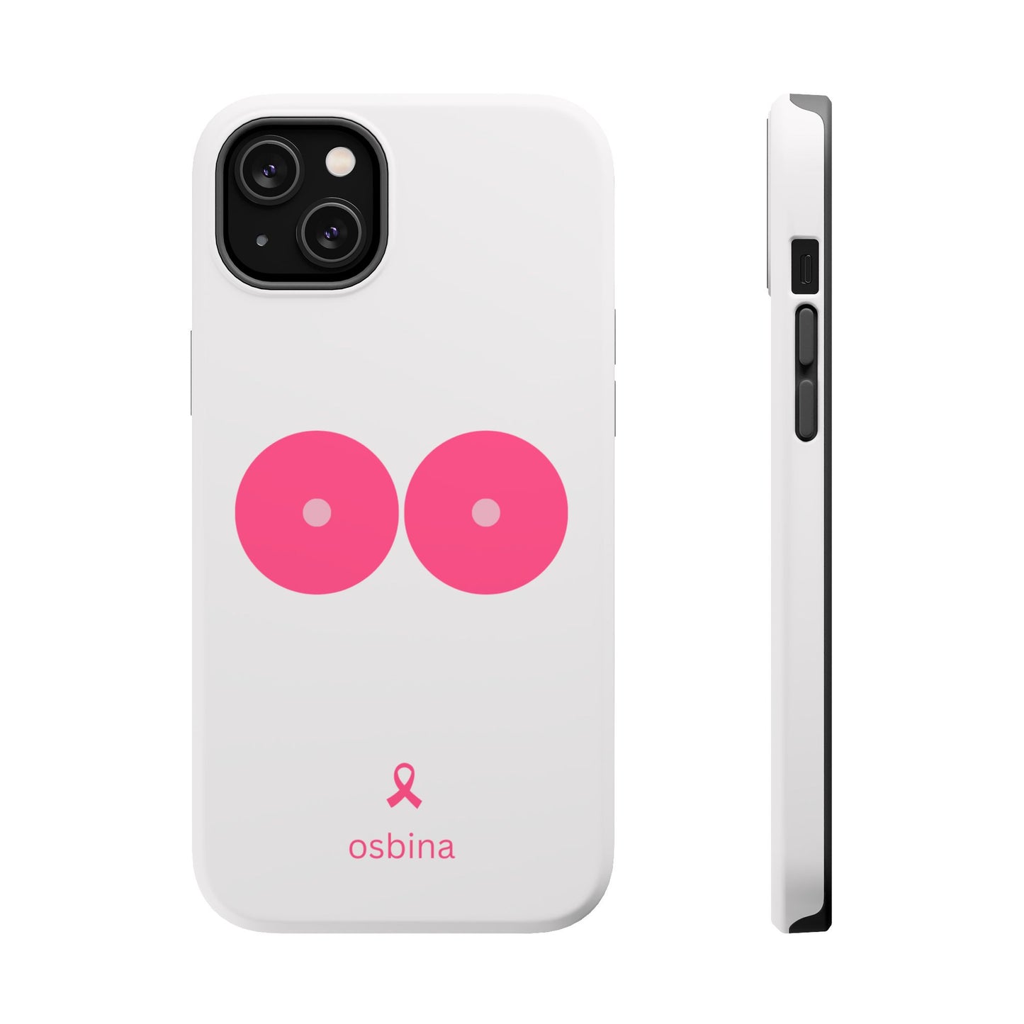 osbina | MagSafe compatible for iPhone | Limited Edition The Check Your Tatas Case in Light Pink + Soft Pink + Hot Pink | The Pink October Collection | Inspired By