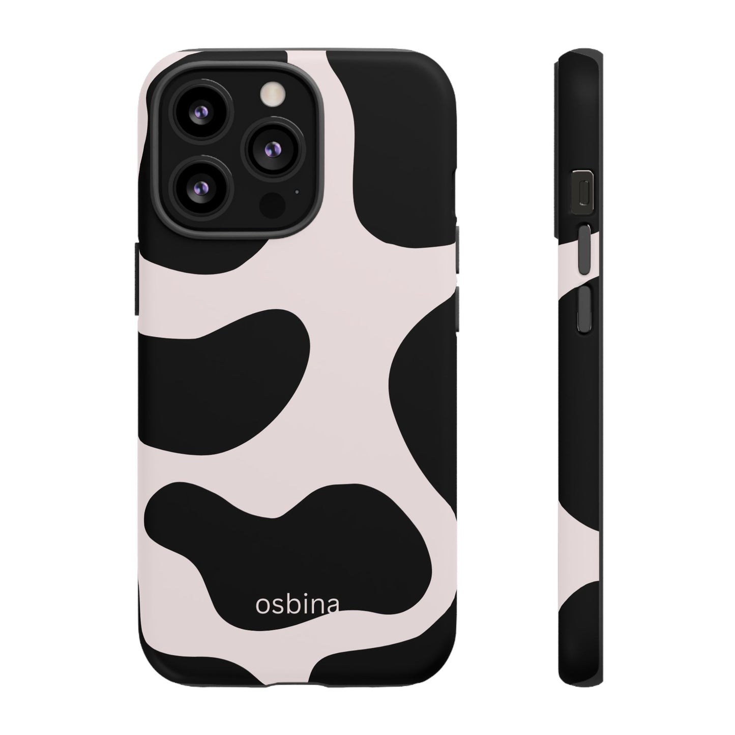 osbina | Prairie Chic Pink & Black Cow Print Phone Case | Modern Muse Collection