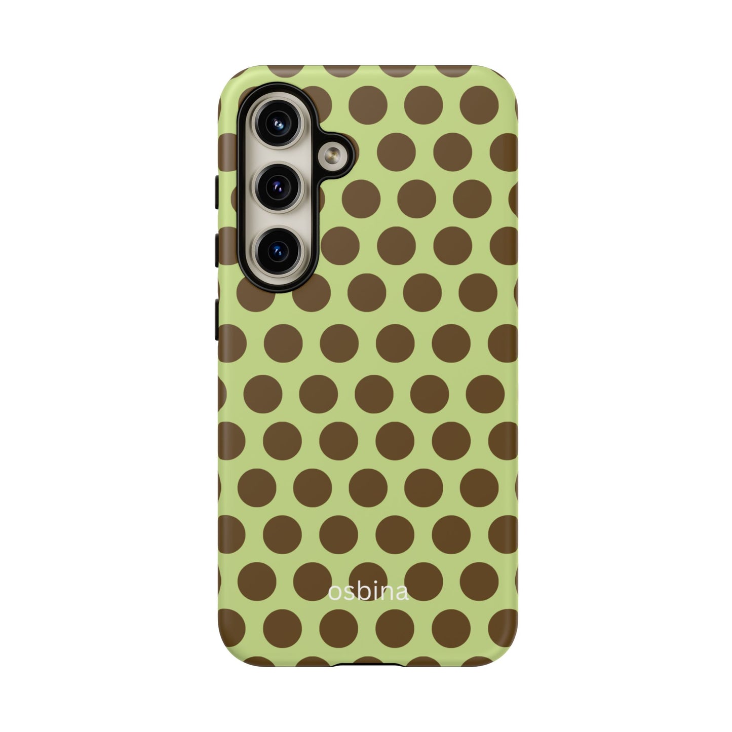 osbina | Chartreuse Cocoa Dots Phone Case | Color Edit Collection