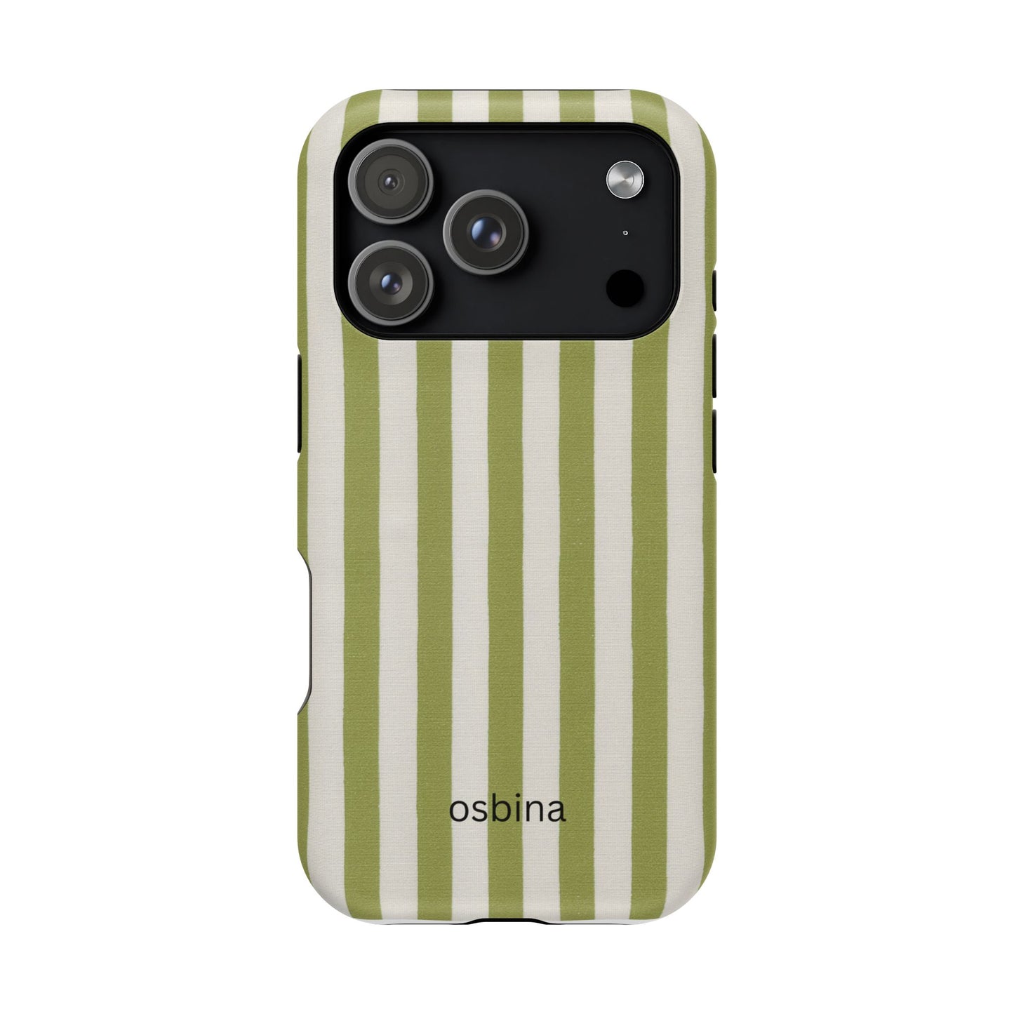 osbina | MagSafe compatible for iPhone | Verde Stripe Phone Case | Color Edit Collection