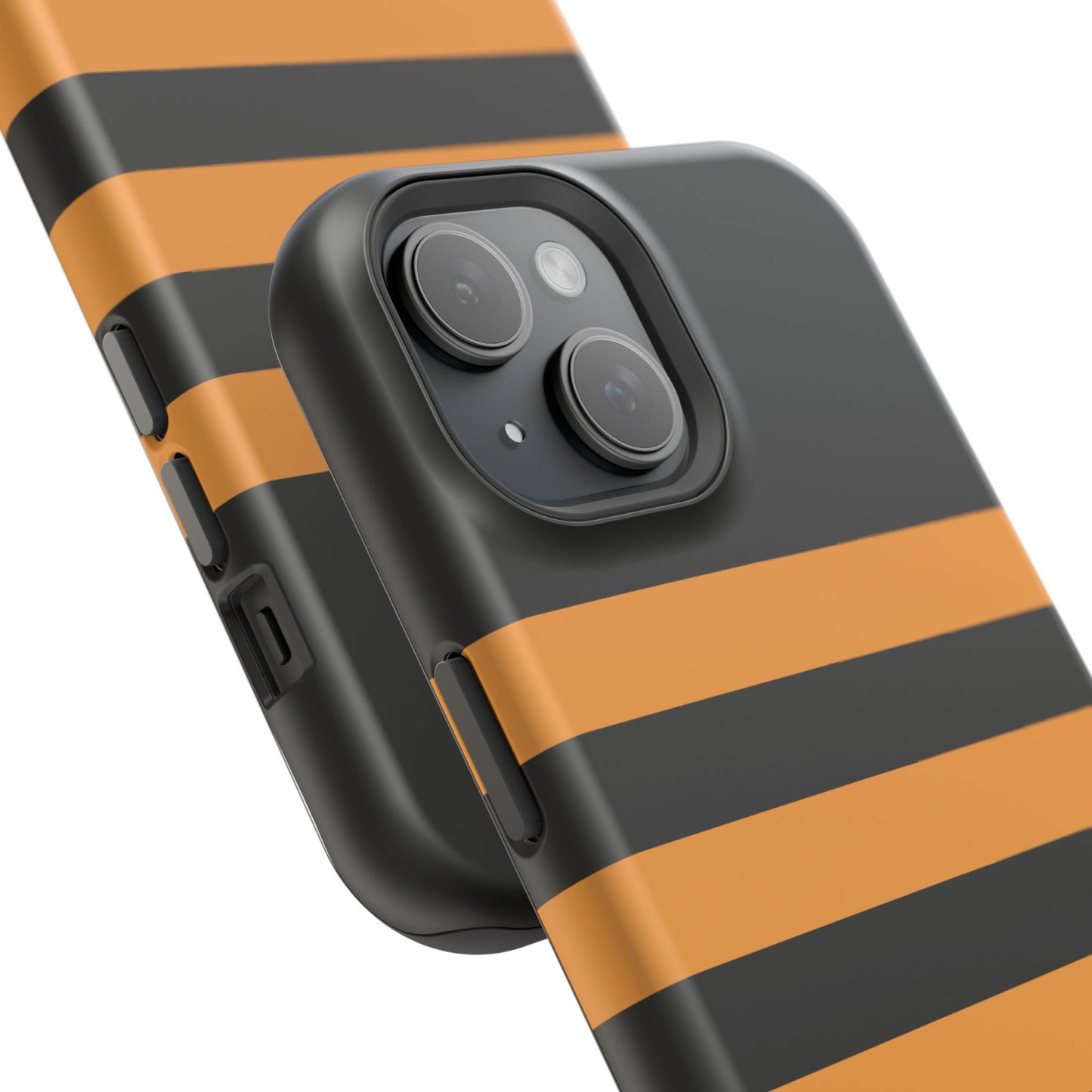osbina | MagSafe Compatible for iPhone | The Horizon Stripe Case in Black + Orange | The Season Collective