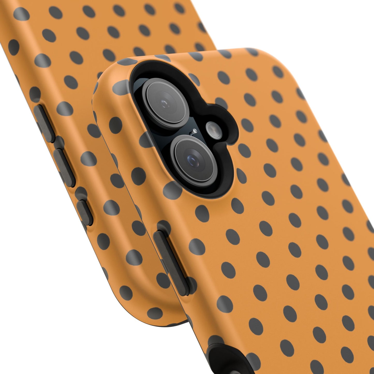 osbina | MagSafe Compatible for iPhone | Spot On Chic — The Orange + Black Polka Dot Case | The Season Collective