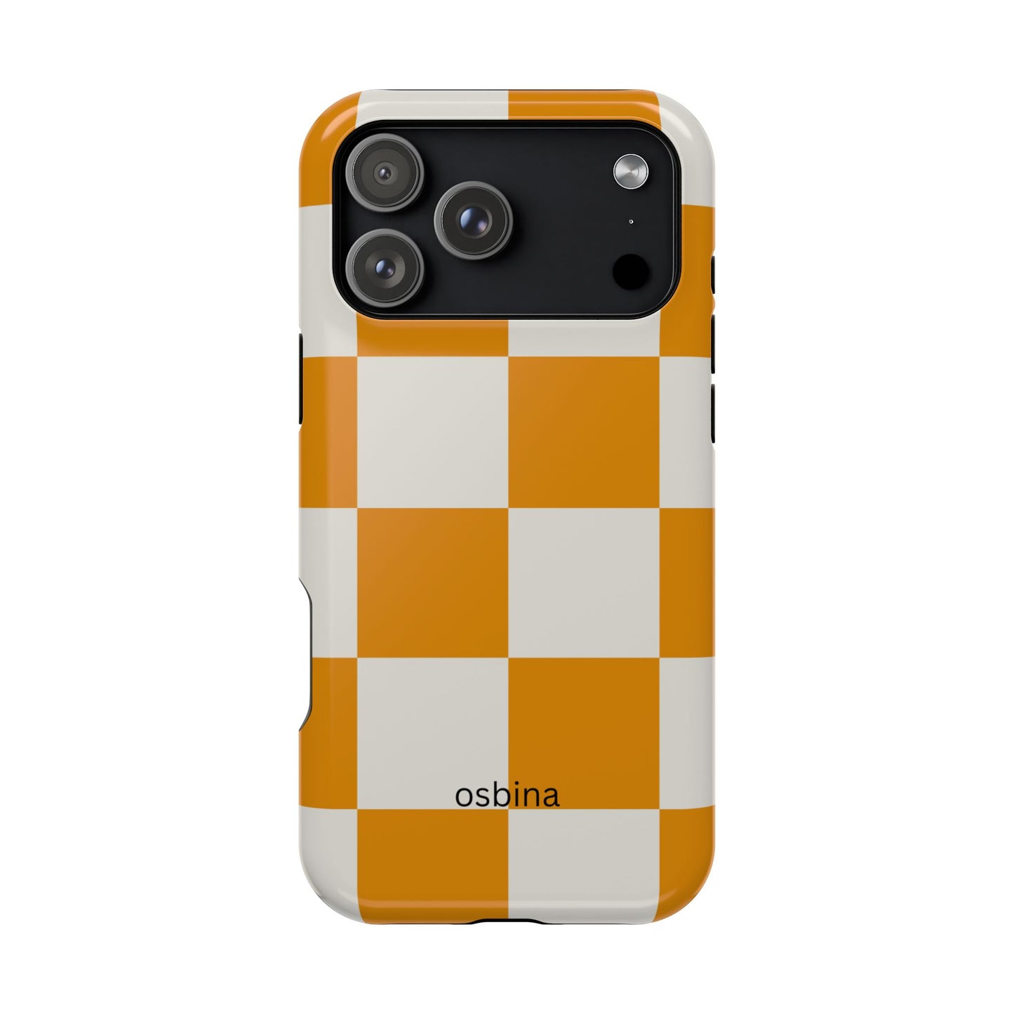 osbina | MagSafe Compatible for iPhone | Check You Out — The Orange + White Check Case | The Season Collective