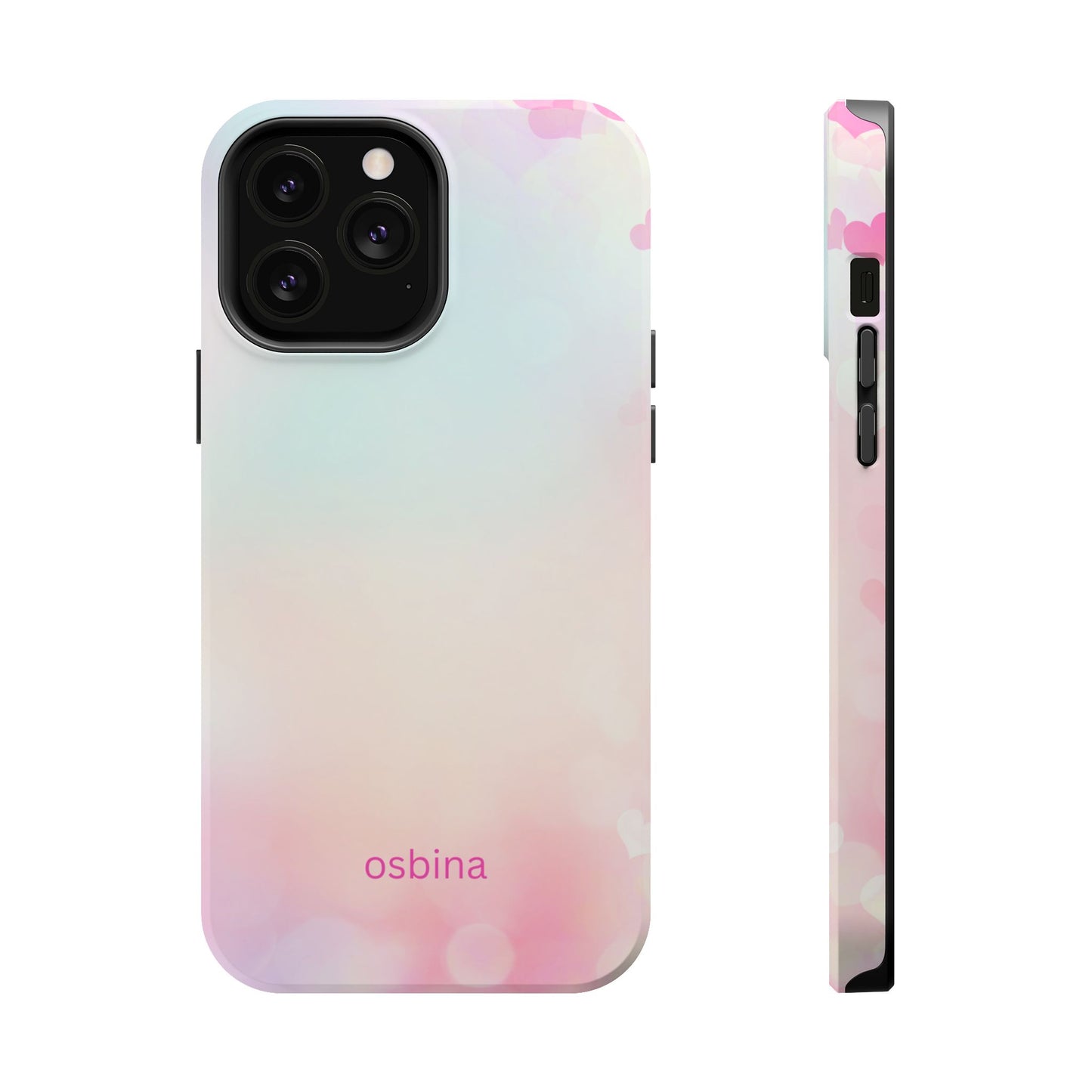 osbina | MagSafe compatible for iPhone | The Cotton Candy Hearts Case | YAYOU Collection Supporting Shine Like Sable