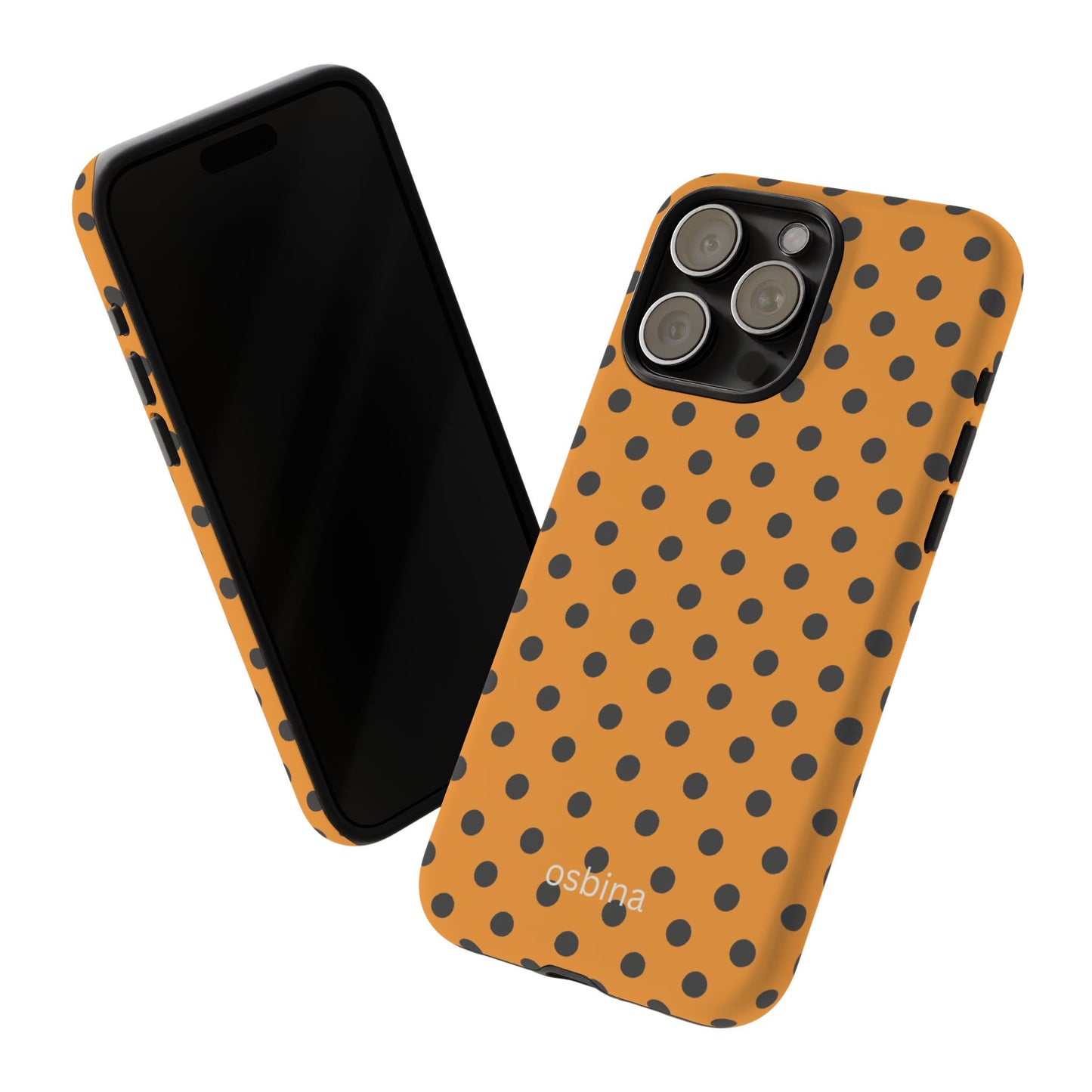 osbina | Spot On Chic — The Orange + Black Polka Dot Case | The Season Collective