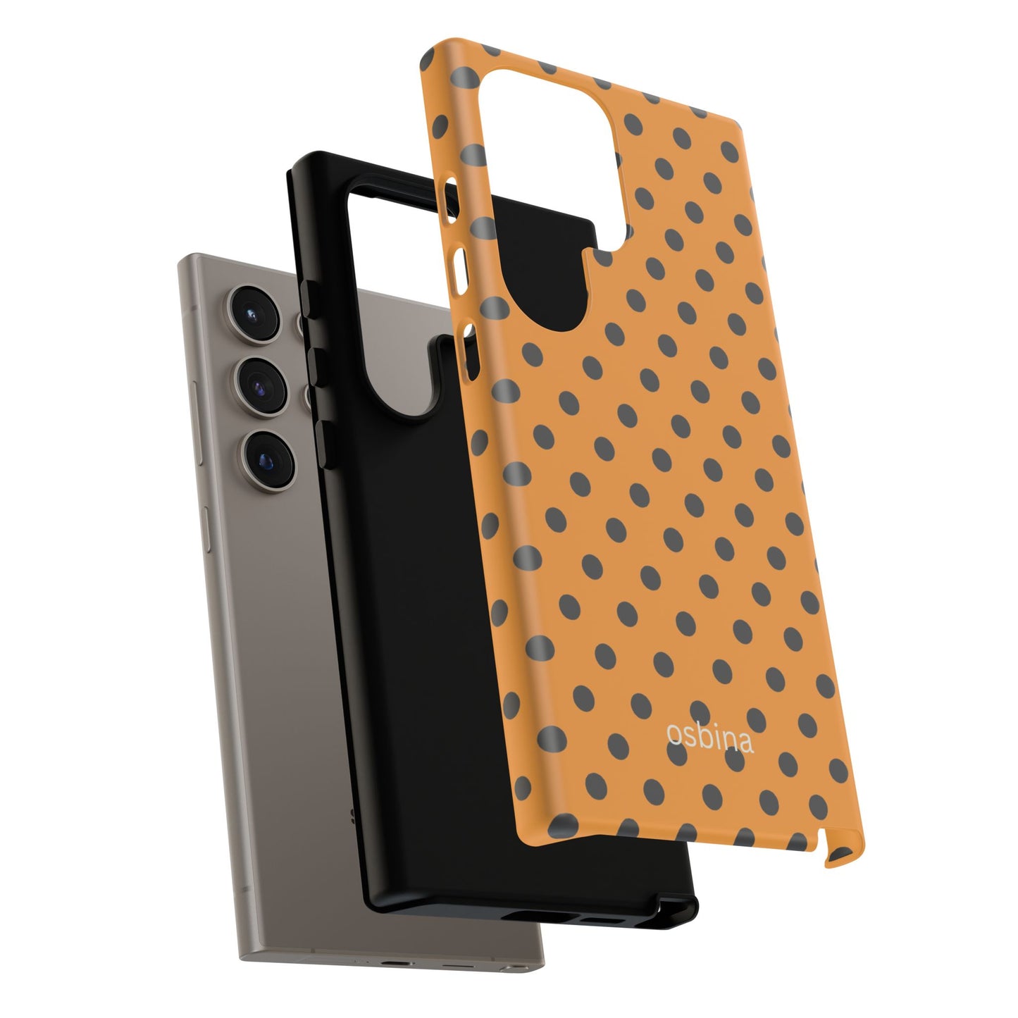 osbina | Spot On Chic — The Orange + Black Polka Dot Case | The Season Collective