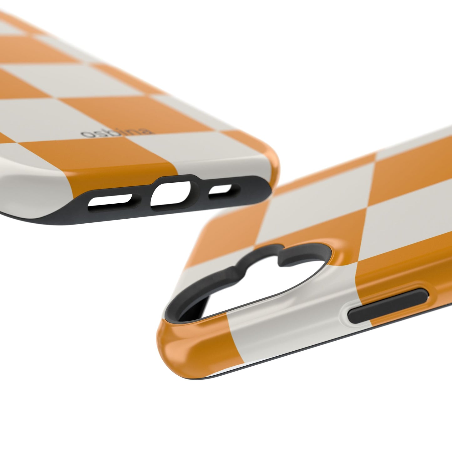 osbina | MagSafe Compatible for iPhone | Check You Out — The Orange + White Check Case | The Season Collective