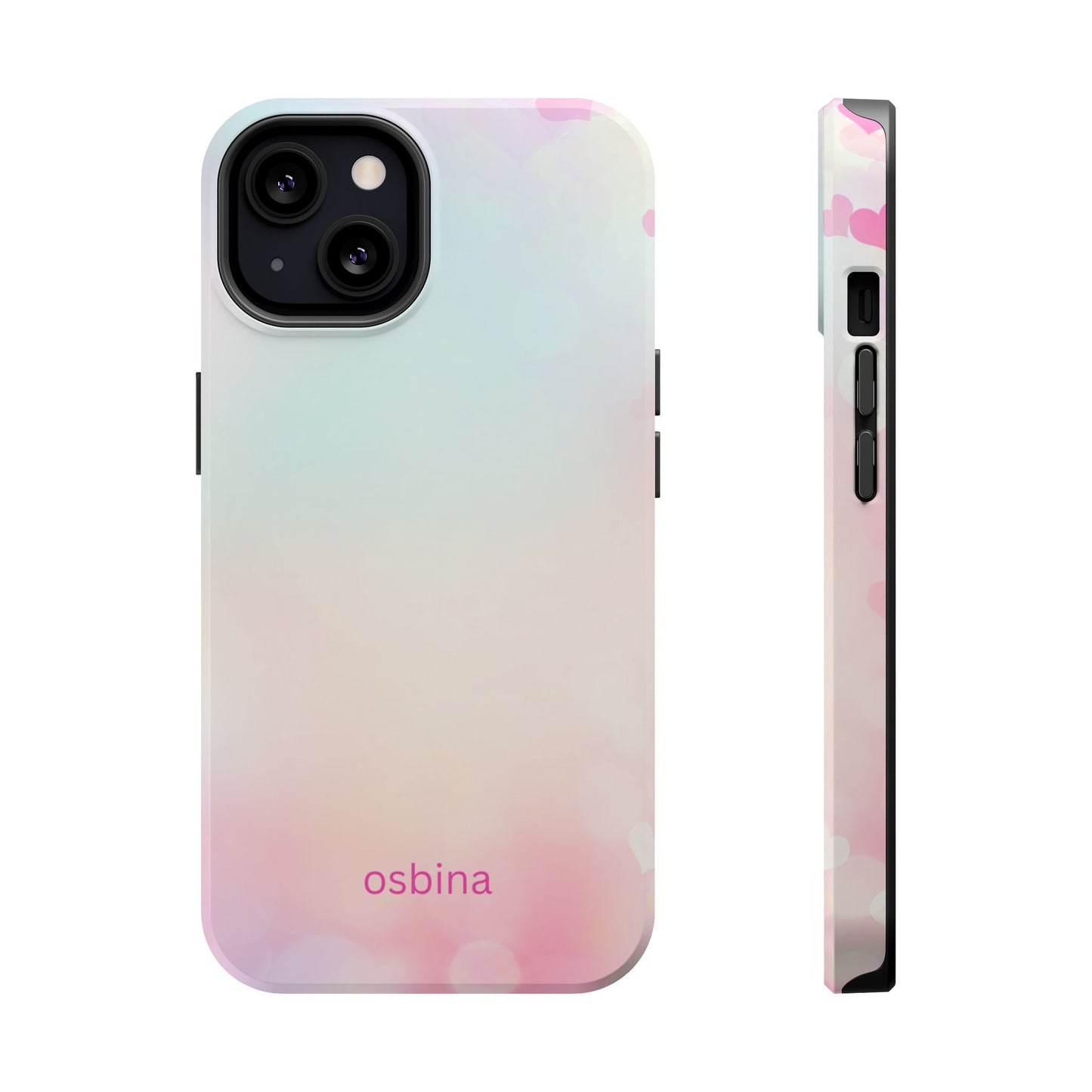 osbina | MagSafe compatible for iPhone | The Cotton Candy Hearts Case | YAYOU Collection Supporting Shine Like Sable