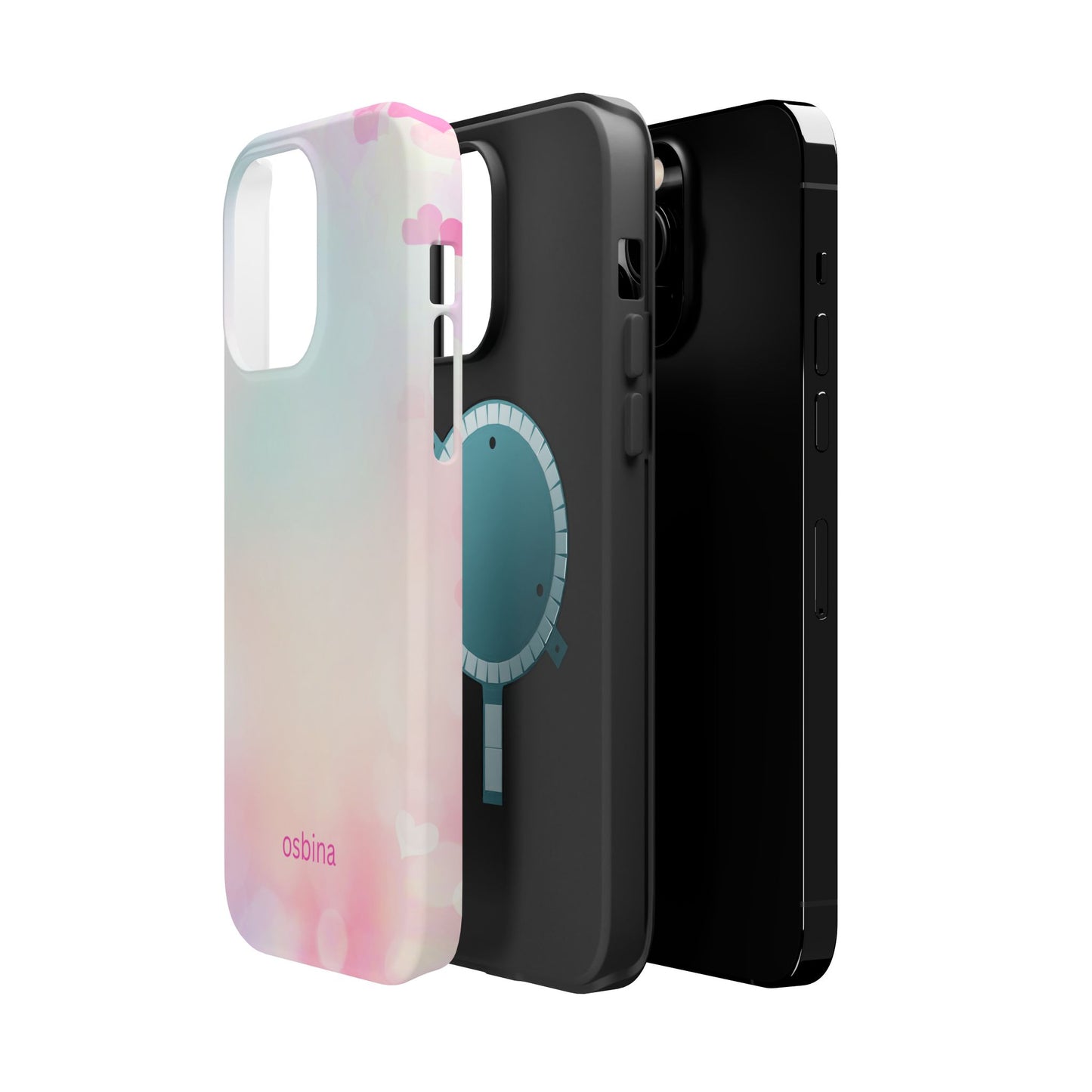 osbina | MagSafe compatible for iPhone | The Cotton Candy Hearts Case | YAYOU Collection Supporting Shine Like Sable