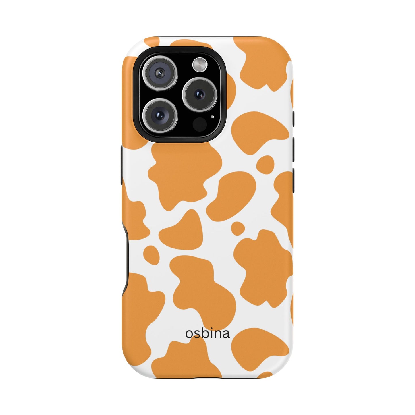 osbina | MagSafe Compatible for iPhone | Holy Cow, It’s Chic — The Orange Cow Print Case | The Season Collective