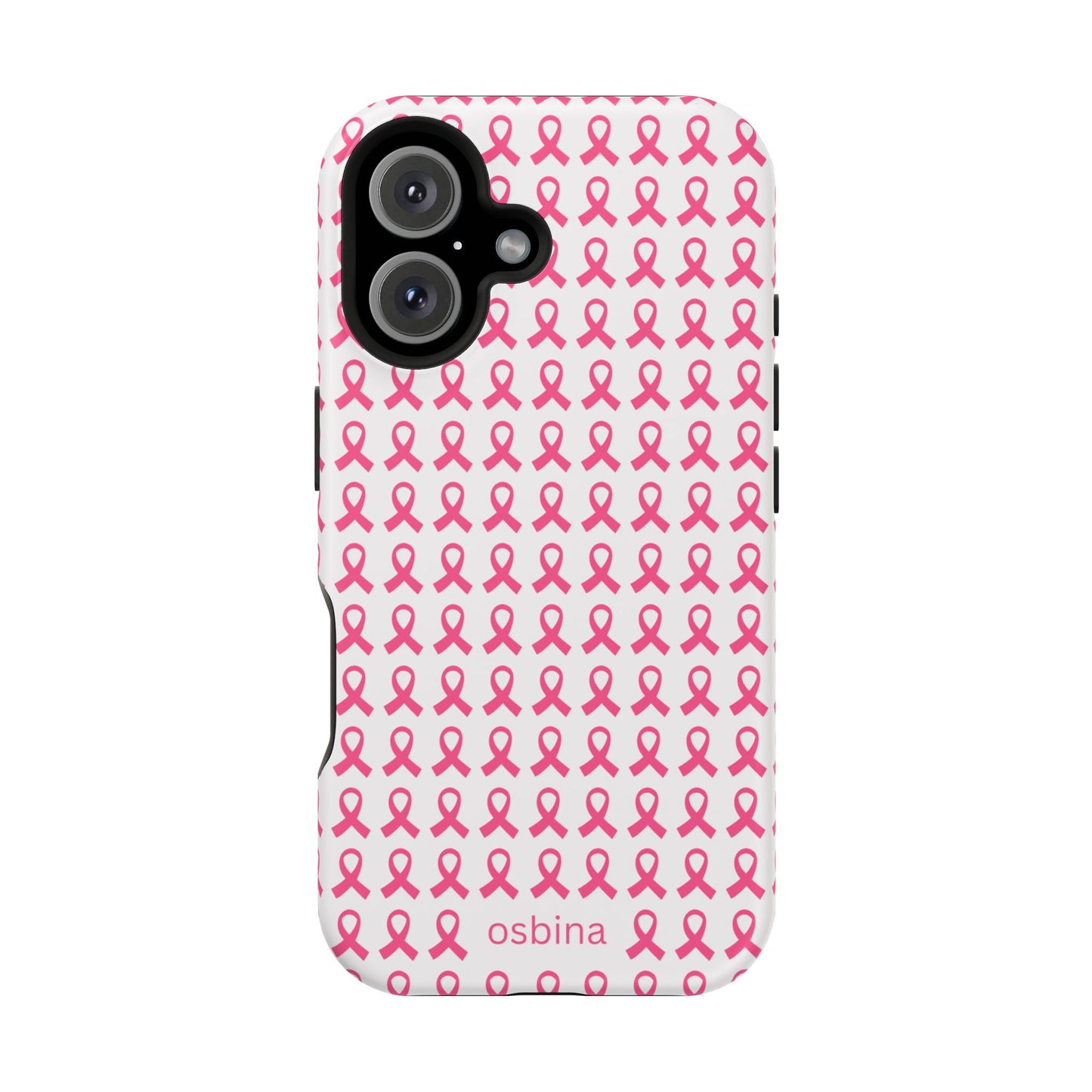 osbina | MagSafe compatible for iPhone | Limited Edition The Side By Side Pink Ribbons Case in Light Pink + Soft Pink + Hot Pink | The Pink October Collection | Inspired By