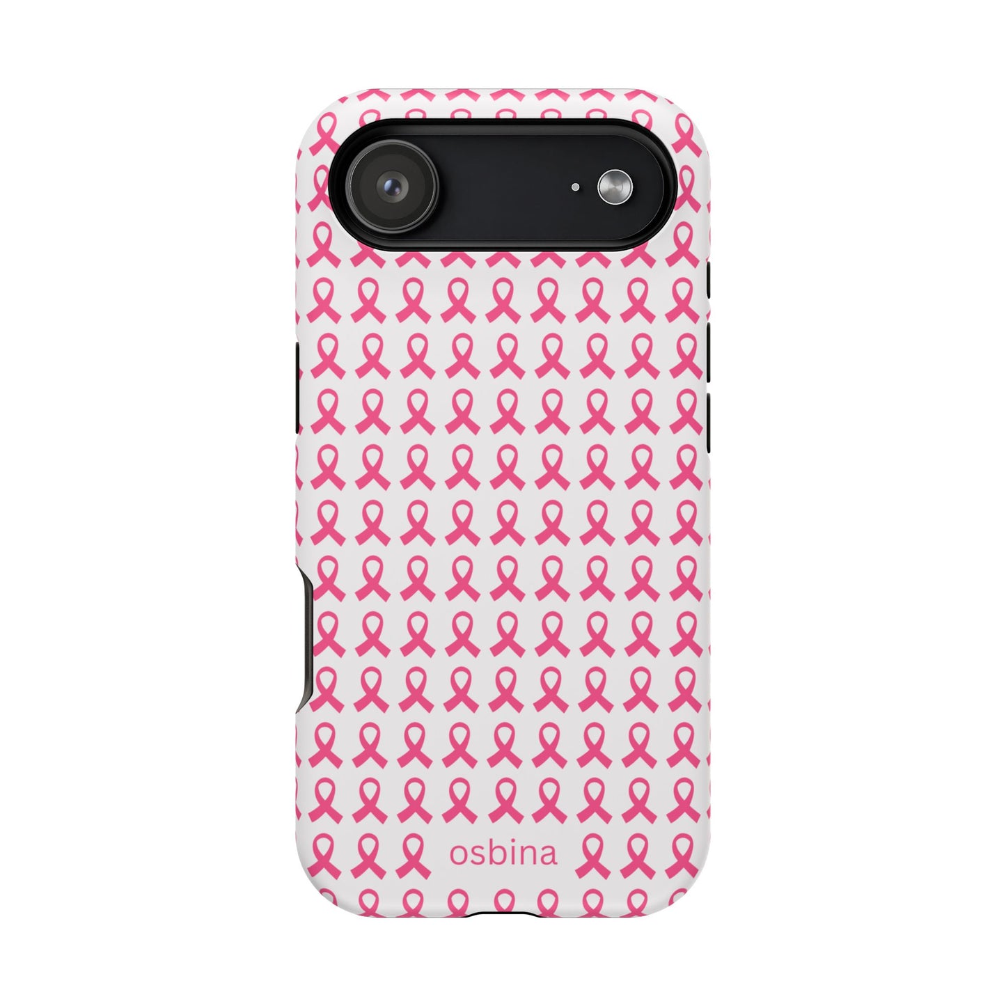 osbina | MagSafe compatible for iPhone | Limited Edition The Side By Side Pink Ribbons Case in Light Pink + Soft Pink + Hot Pink | The Pink October Collection | Inspired By