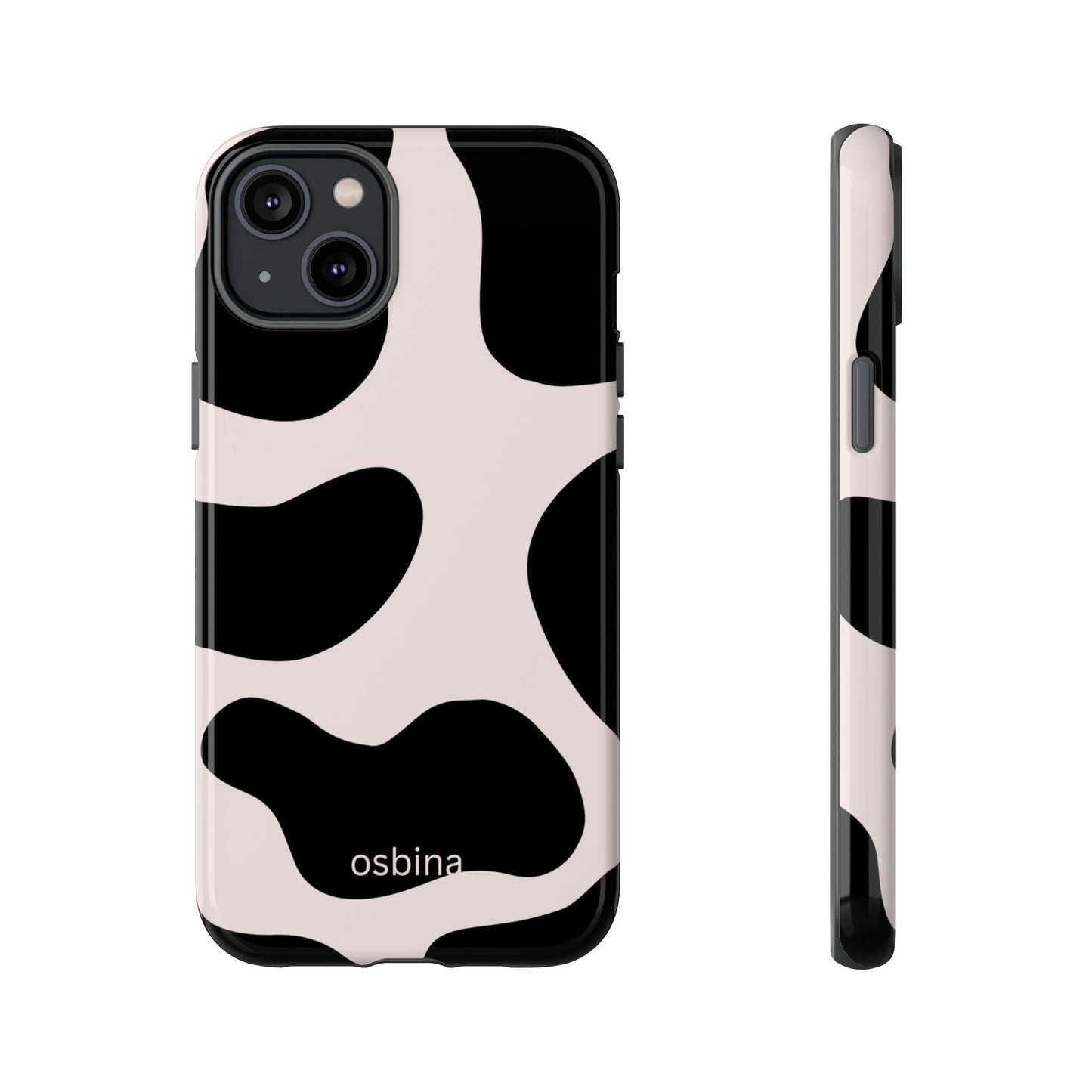 osbina | Prairie Chic Pink & Black Cow Print Phone Case | Modern Muse Collection