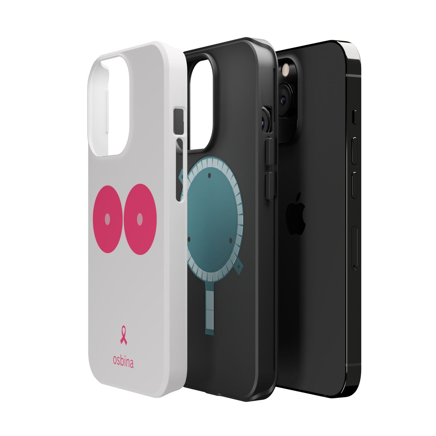 osbina | MagSafe compatible for iPhone | Limited Edition The Check Your Tatas Case in Light Pink + Soft Pink + Hot Pink | The Pink October Collection | Inspired By