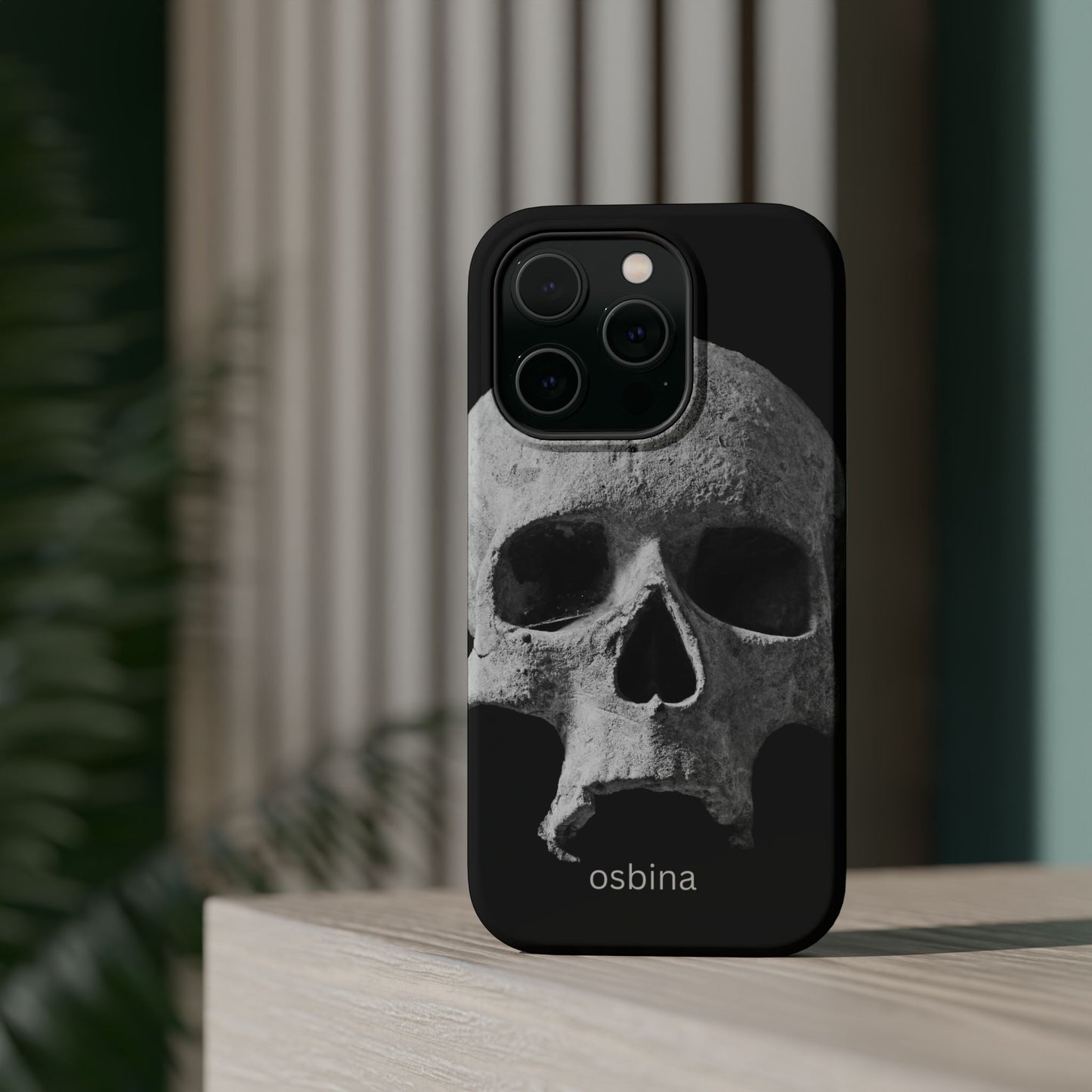 osbina | MagSafe compatible for iPhone | White Skull Phone Case | Season Collective Collection