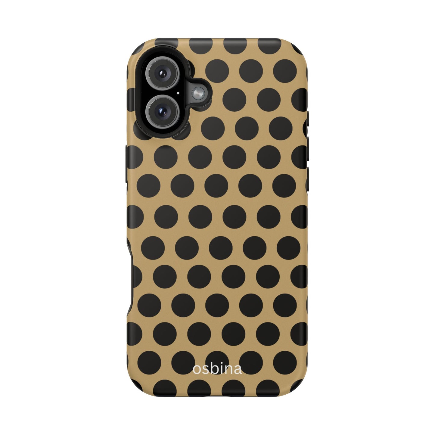 osbina | MagSafe compatible for iPhone | Camel Noir Dots Phone Case | Modern Muse Collection