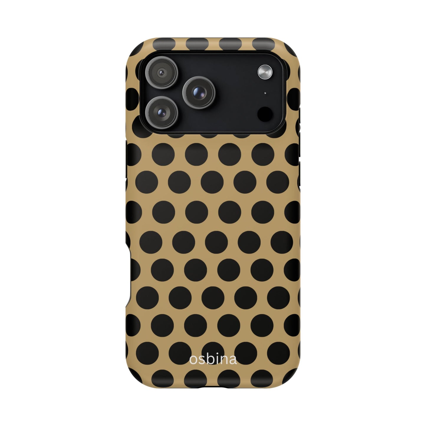 osbina | MagSafe compatible for iPhone | Camel Noir Dots Phone Case | Modern Muse Collection