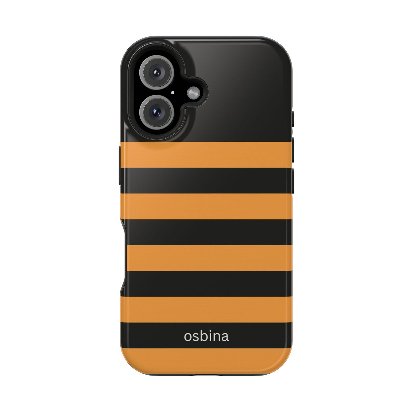 osbina | MagSafe Compatible for iPhone | The Horizon Stripe Case in Black + Orange | The Season Collective