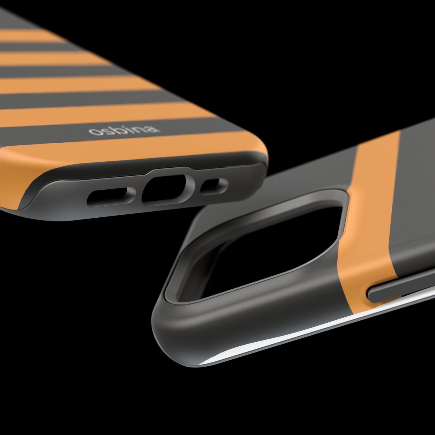 osbina | MagSafe Compatible for iPhone | The Horizon Stripe Case in Black + Orange | The Season Collective