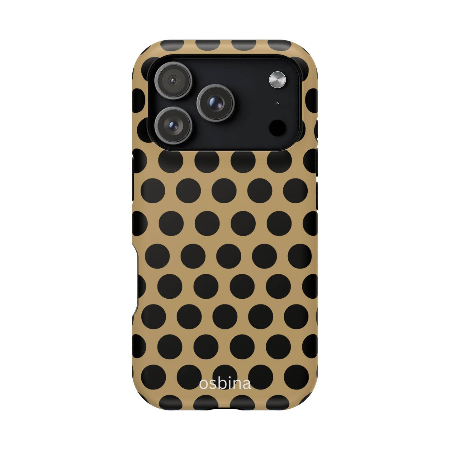 osbina | MagSafe compatible for iPhone | Camel Noir Dots Phone Case | Modern Muse Collection