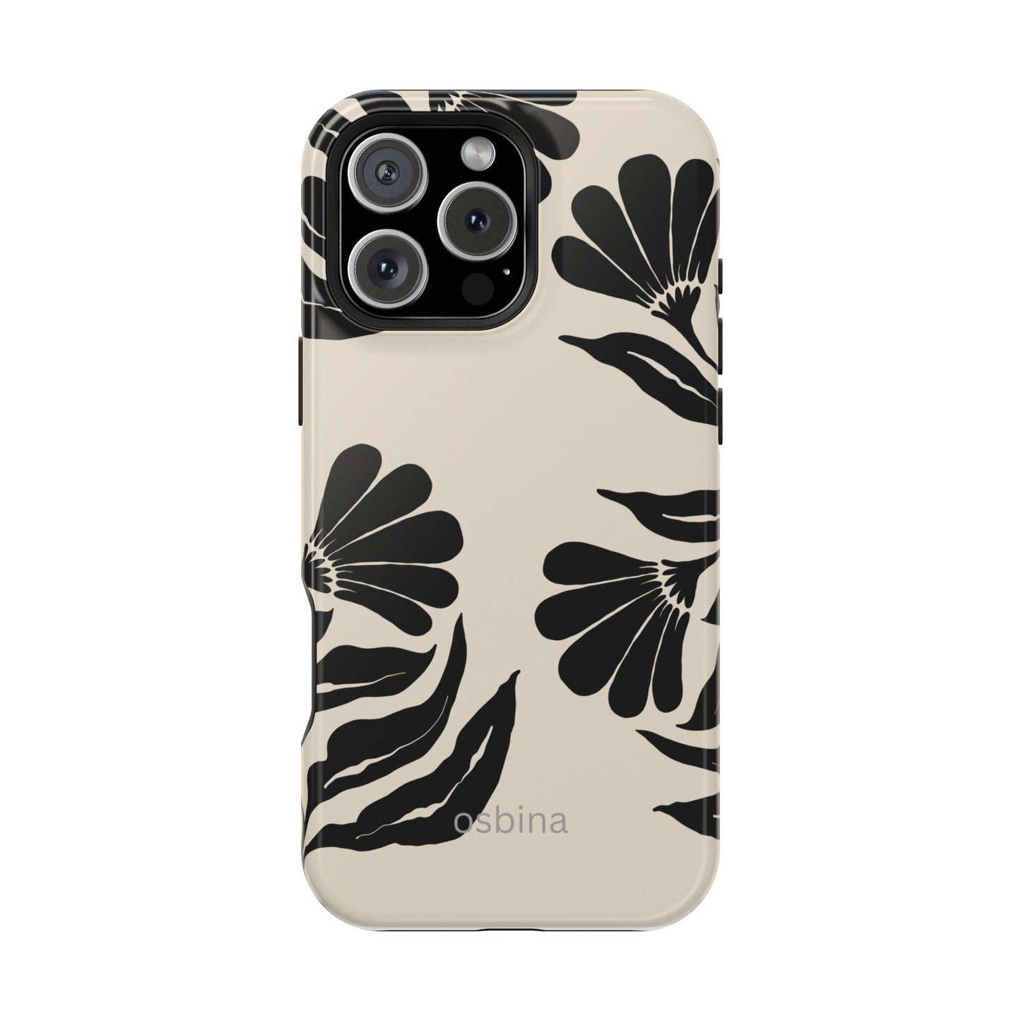 osbina | MagSafe compatible for iPhone | Obsidian Bloom Flower Phone Case | Modern Muse Collection