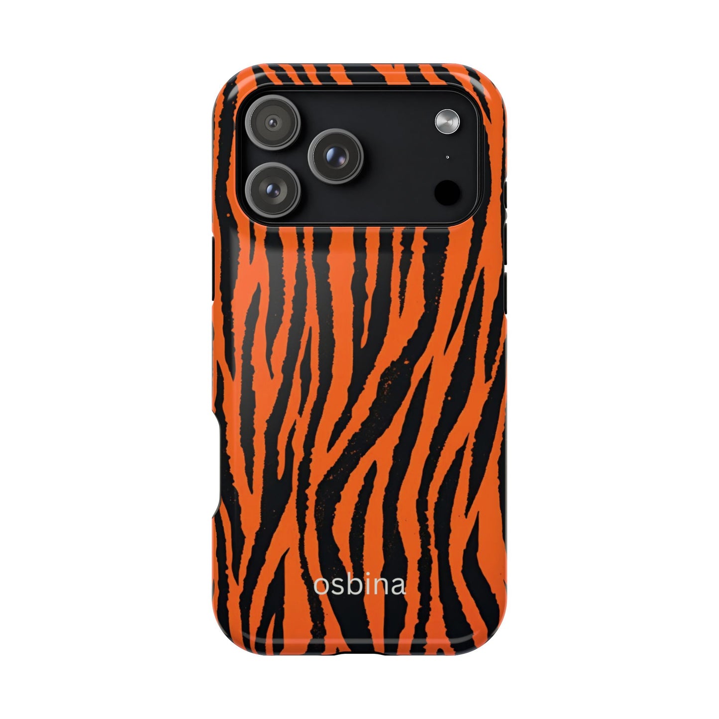 osbina | MagSafe Compatible for iPhone | Tiger, But Make It Chic — The Bengal Stripe Case in Orange + Black | The Season Collective