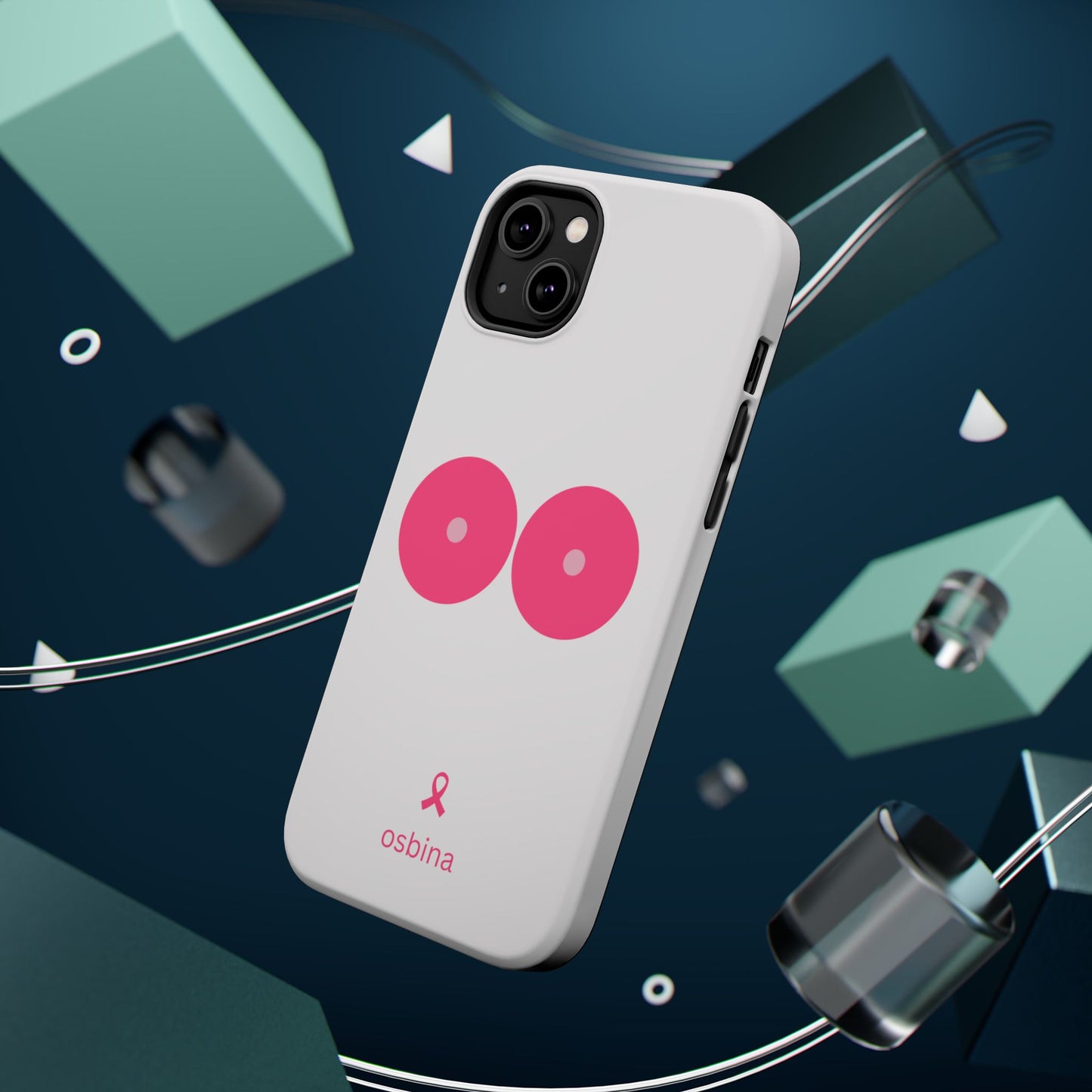 osbina | MagSafe compatible for iPhone | Limited Edition The Check Your Tatas Case in Light Pink + Soft Pink + Hot Pink | The Pink October Collection | Inspired By