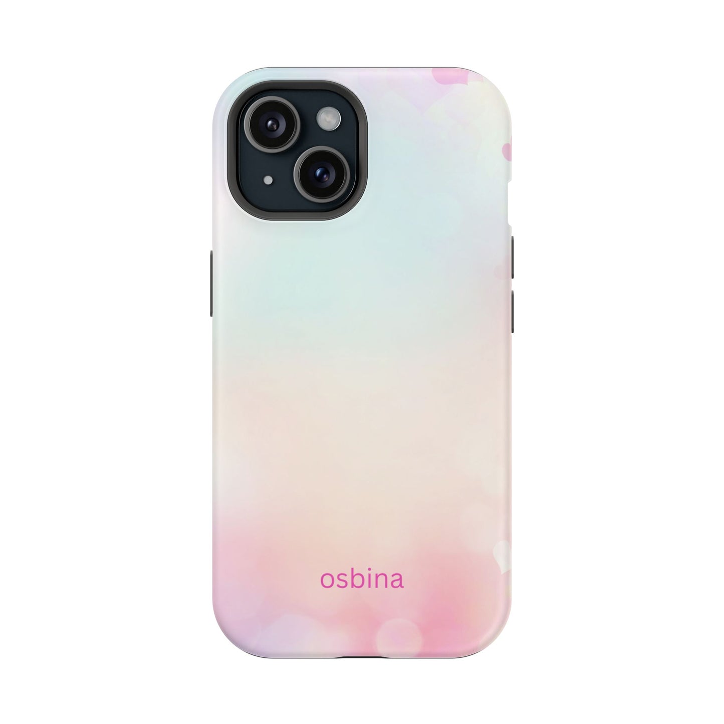 osbina | MagSafe compatible for iPhone | The Cotton Candy Hearts Case | YAYOU Collection Supporting Shine Like Sable