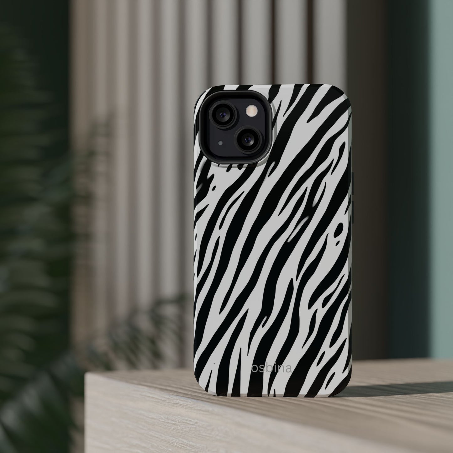 osbina | MagSafe Compatible for iPhone | The Bengal Bold Stripe Case in White + Black | The Season Collective