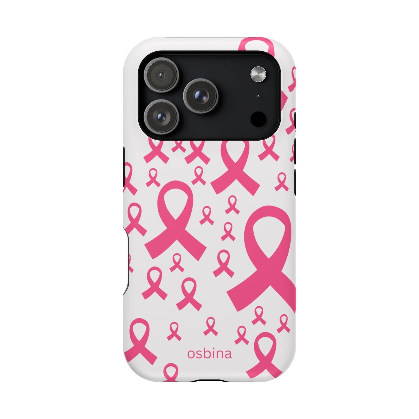 osbina | MagSafe compatible for iPhone | Limited Edition Strength in Ribbons Case in Light Pink + Soft Pink + Hot Pink | The Pink October Collection | Inspired By