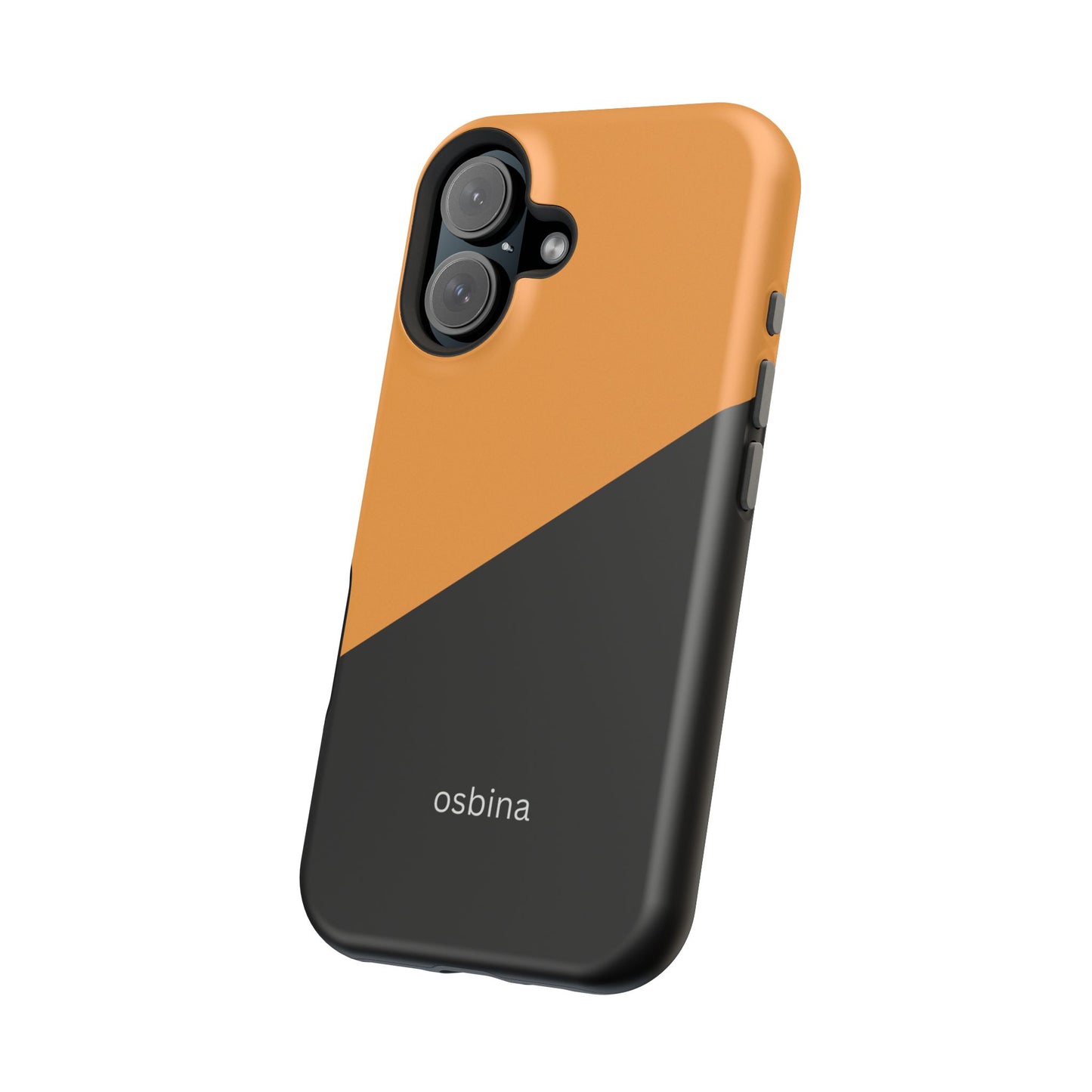 osbina | MagSafe Compatible for iPhone | Bold Moves Only — The Orange + Black Split Diagonal Case | The Season Collective