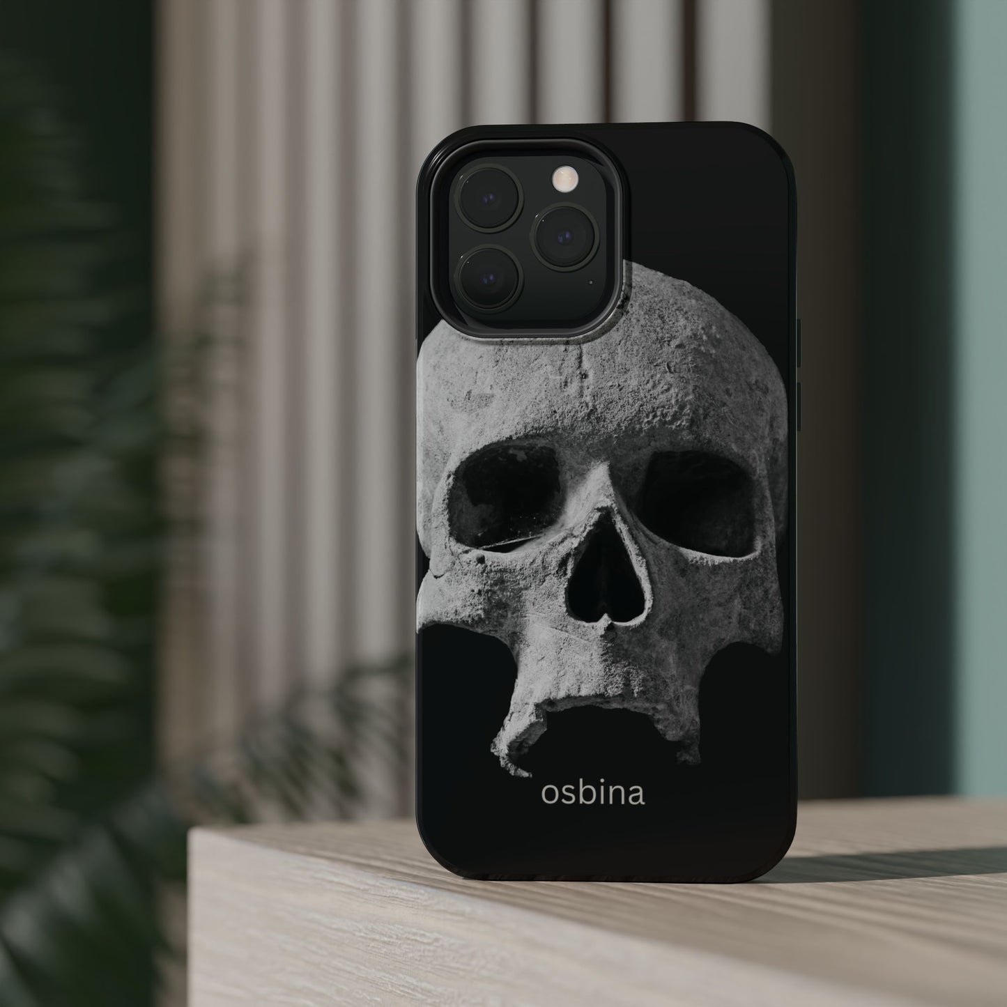 osbina | MagSafe compatible for iPhone | White Skull Phone Case | Season Collective Collection