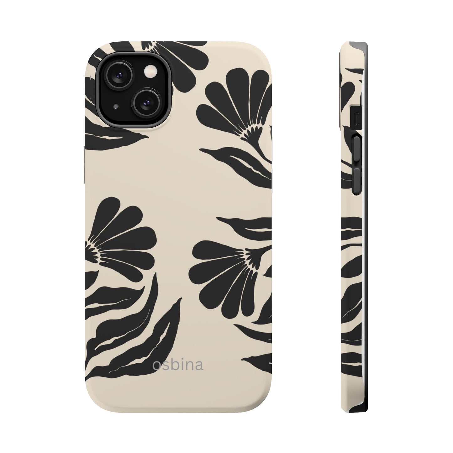 osbina | MagSafe compatible for iPhone | Obsidian Bloom Flower Phone Case | Modern Muse Collection