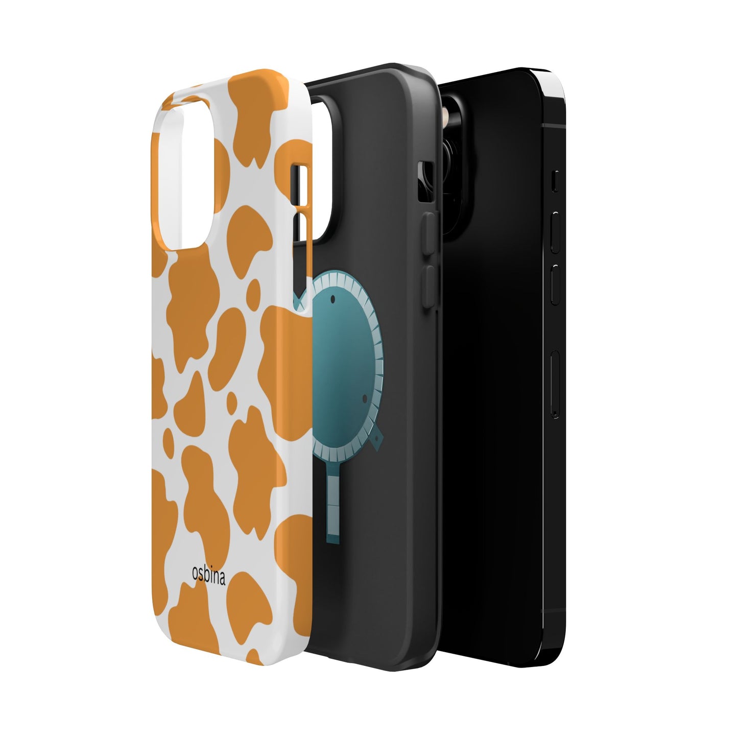 osbina | MagSafe Compatible for iPhone | Holy Cow, It’s Chic — The Orange Cow Print Case | The Season Collective