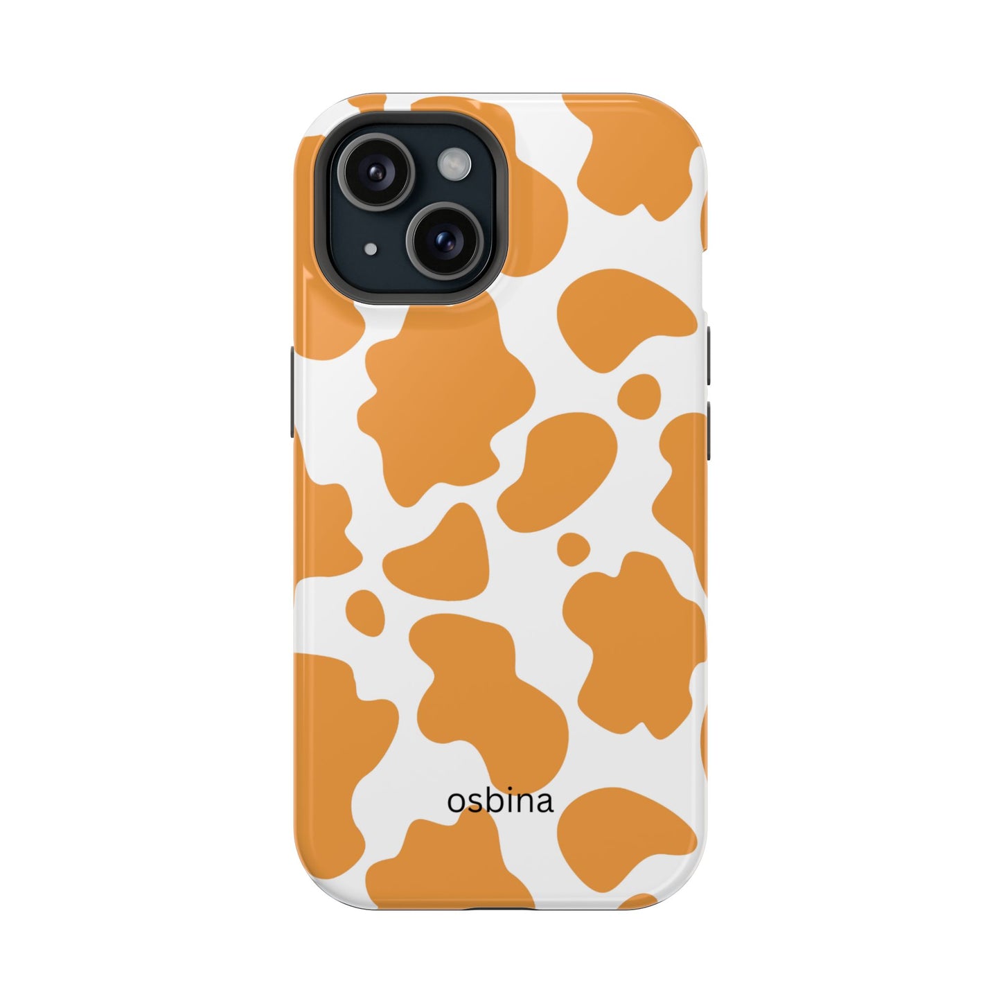 osbina | MagSafe Compatible for iPhone | Holy Cow, It’s Chic — The Orange Cow Print Case | The Season Collective