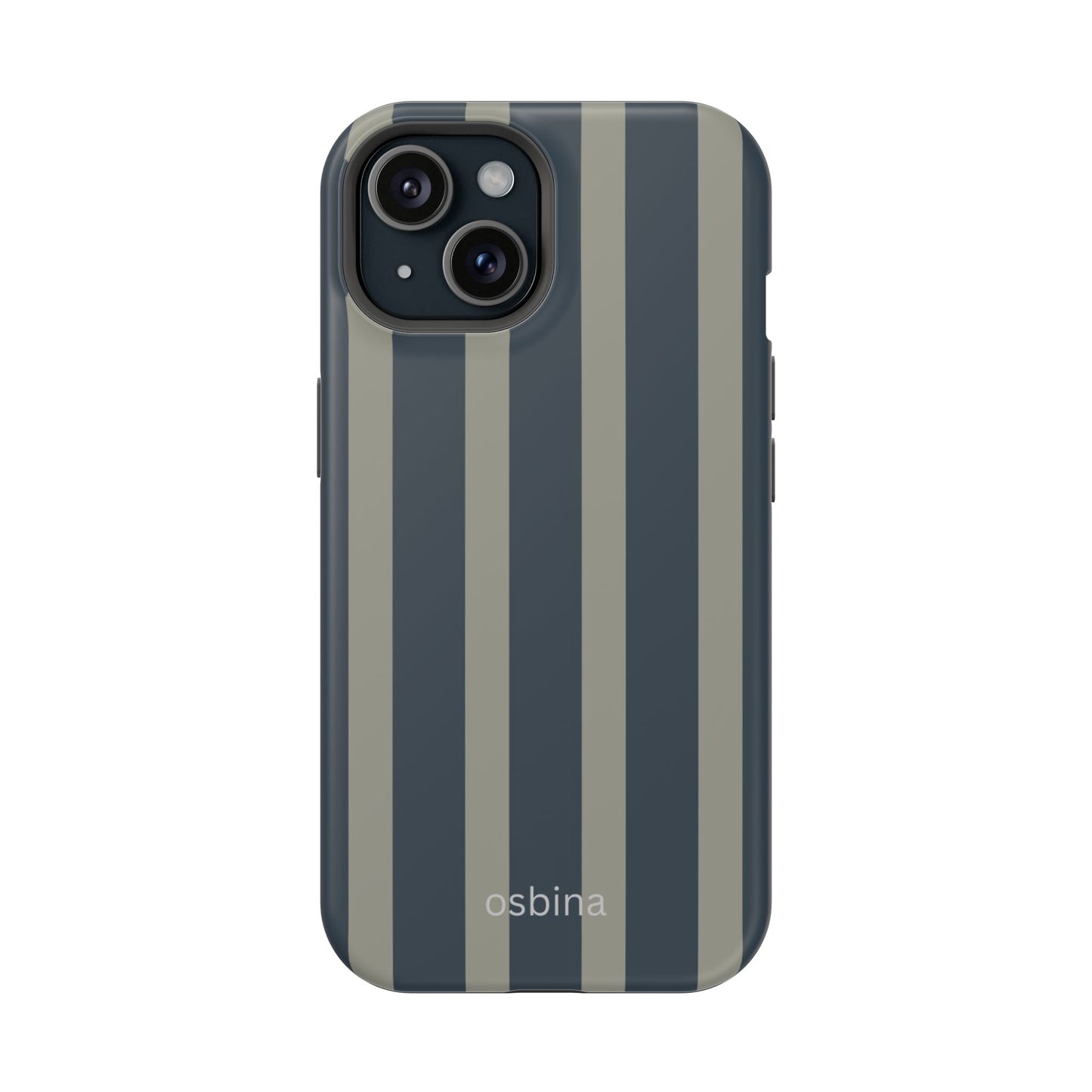 osbina | MagSafe compatible for iPhone | Grayhaven Navy & Gray Sophisticated Phone Case | Modern Muse Collection