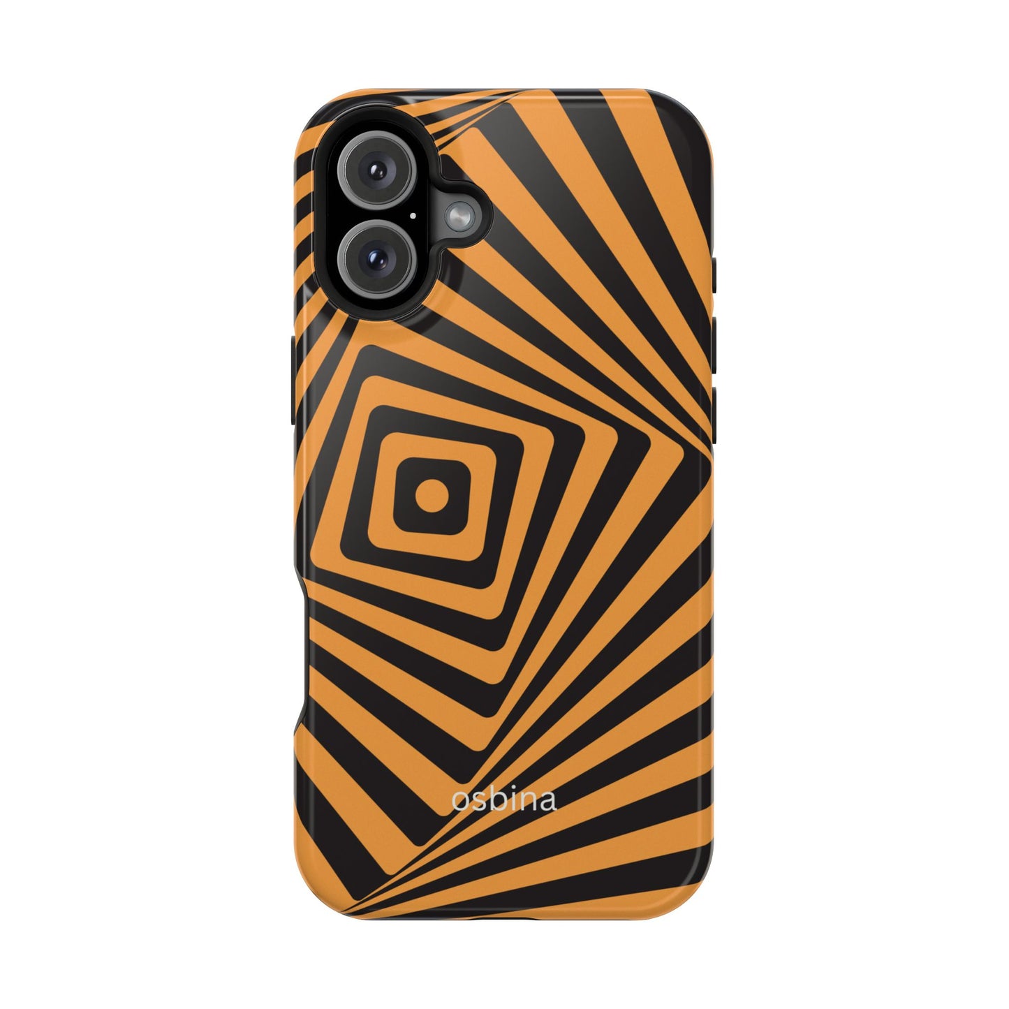 osbina | MagSafe Compatible for iPhone | Step Into the Zone — The Orange + Black Spiral Case | The Season Collective