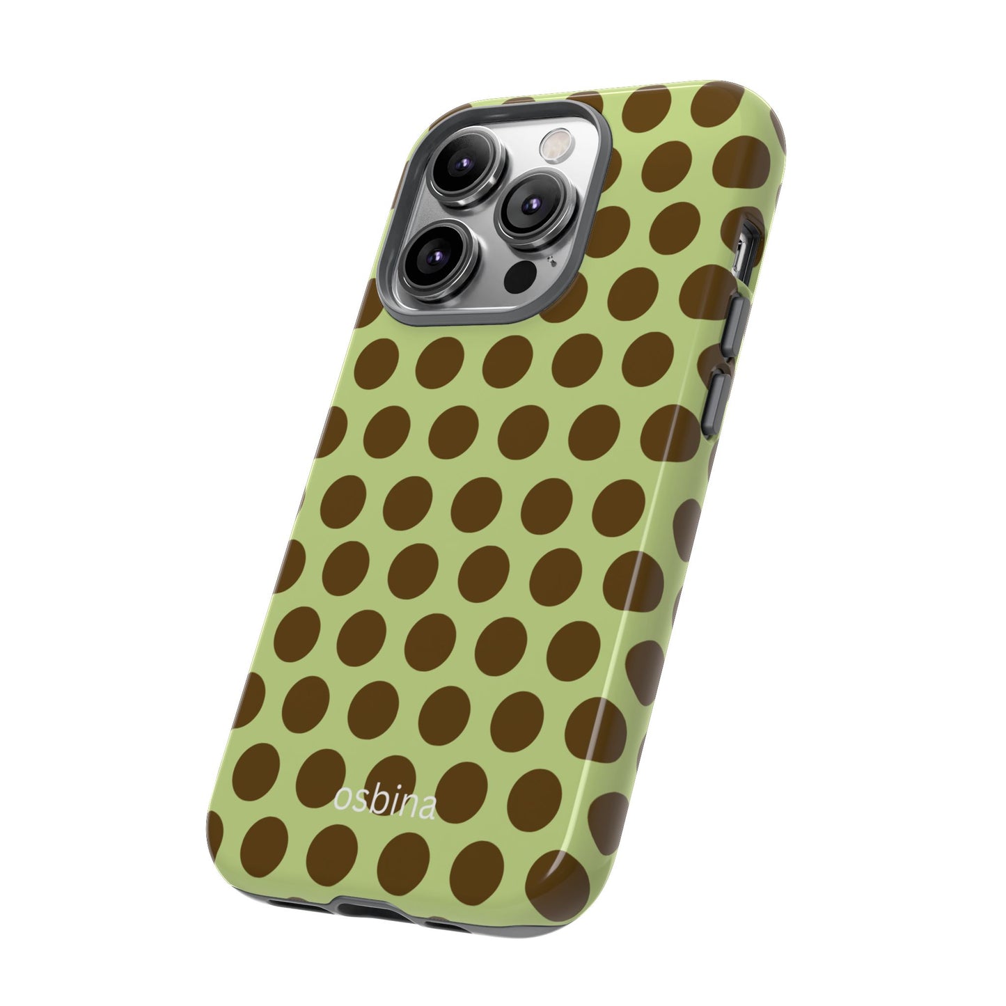 osbina | Chartreuse Cocoa Dots Phone Case | Color Edit Collection