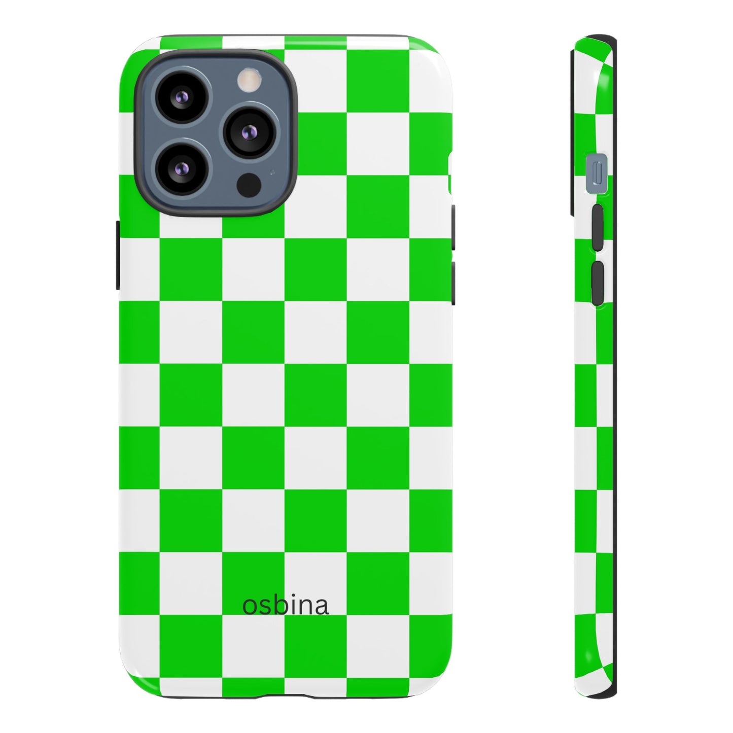 osbina | Neon Verdi Checks Phone Case | Color Edit Collection