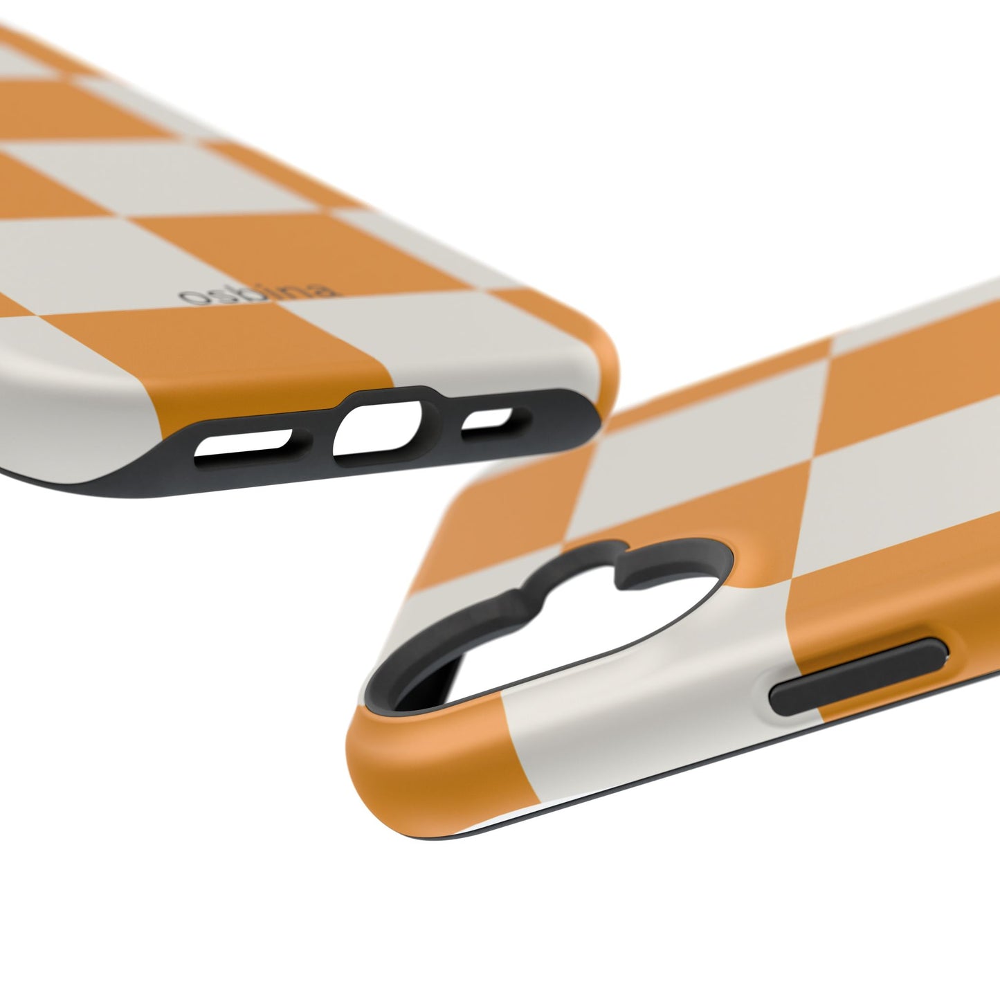 osbina | MagSafe Compatible for iPhone | Check You Out — The Orange + White Check Case | The Season Collective