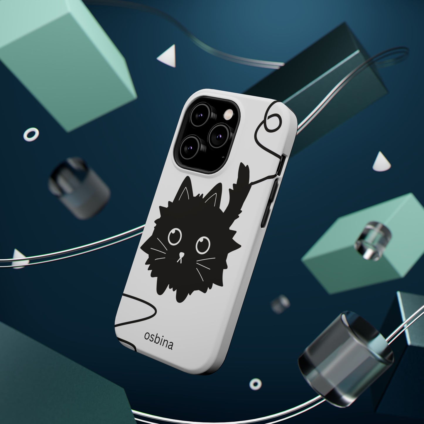 osbina | MagSafe compatible for iPhone | Midnight Couture Cat Phone Case | Season Collective Collection