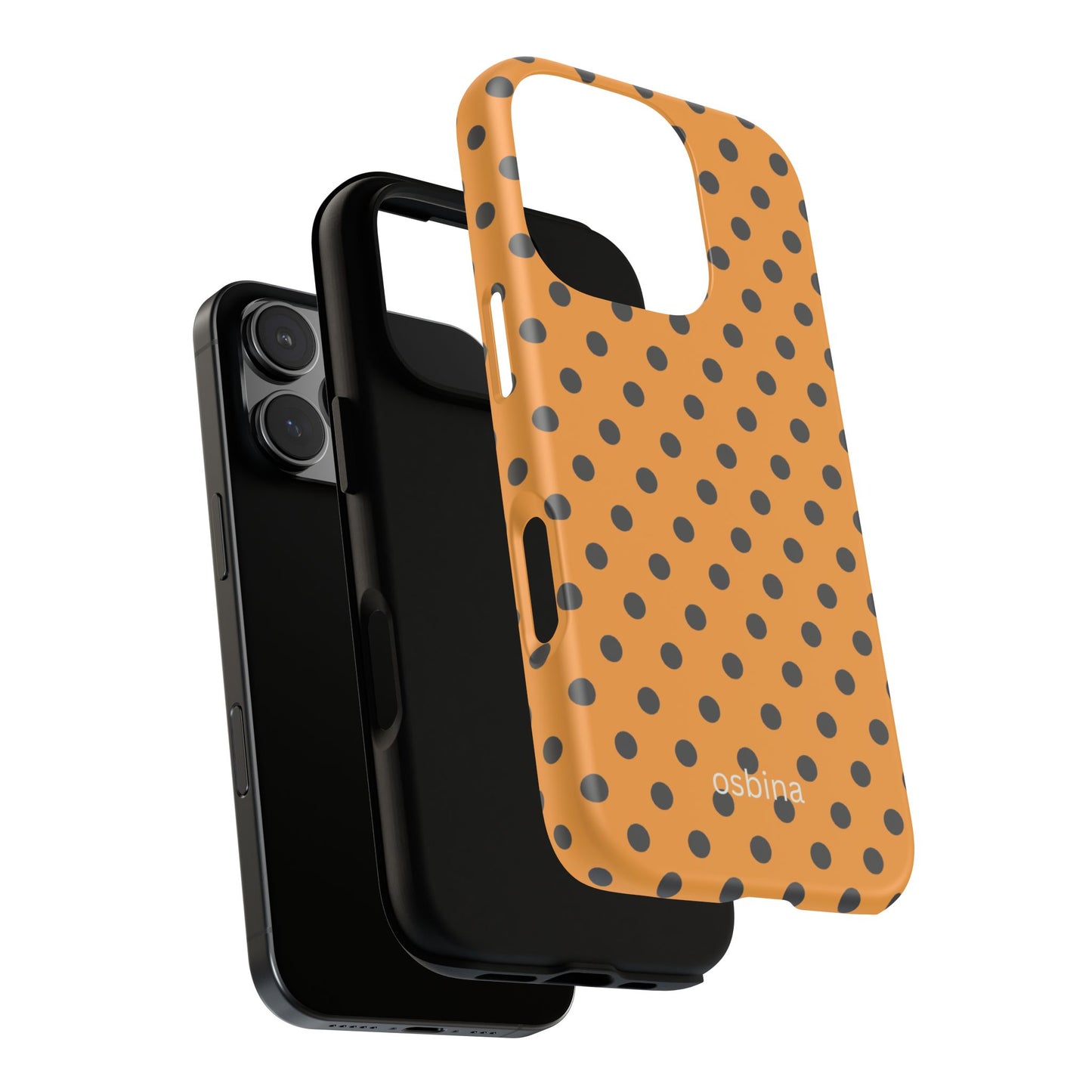 osbina | Spot On Chic — The Orange + Black Polka Dot Case | The Season Collective