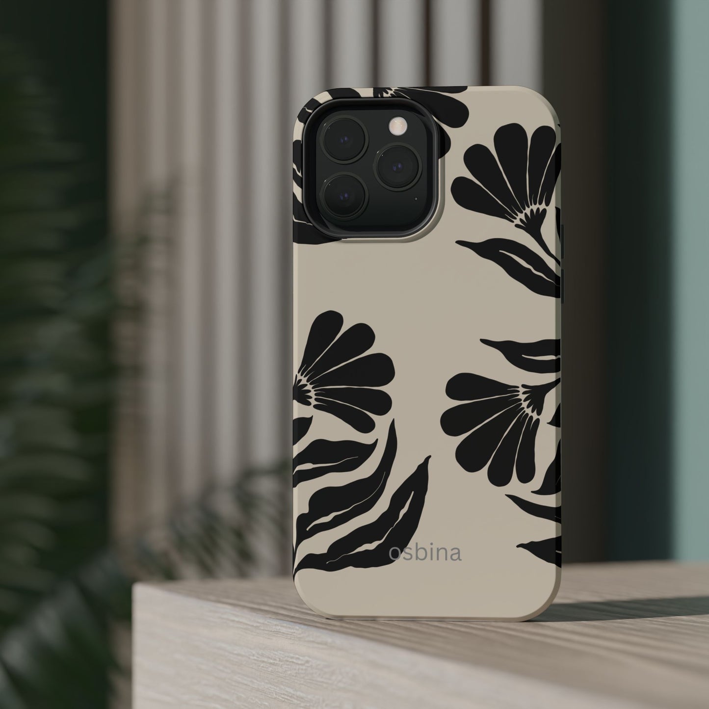 osbina | MagSafe compatible for iPhone | Obsidian Bloom Flower Phone Case | Modern Muse Collection