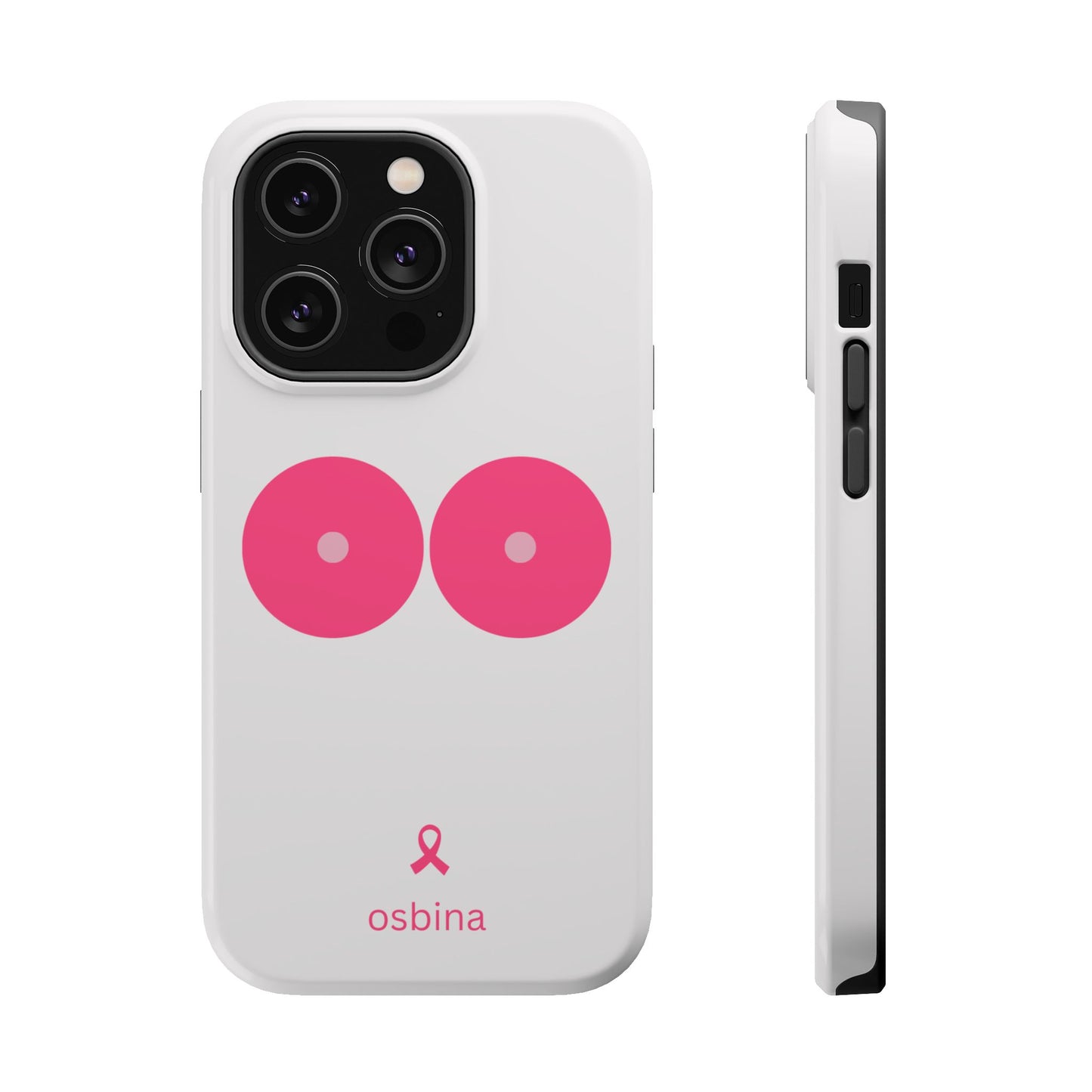 osbina | MagSafe compatible for iPhone | Limited Edition The Check Your Tatas Case in Light Pink + Soft Pink + Hot Pink | The Pink October Collection | Inspired By